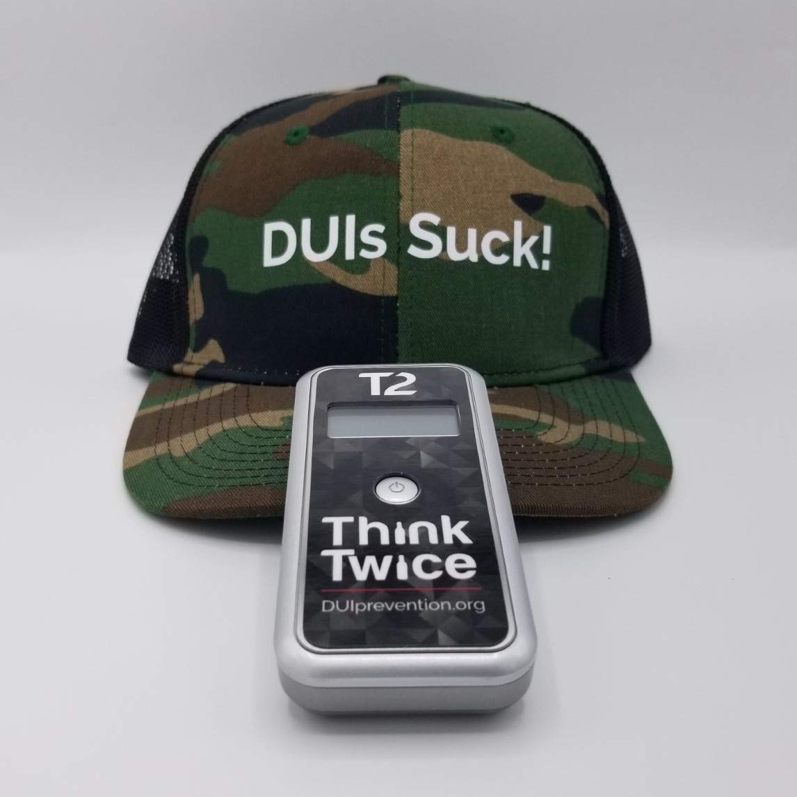 AlcoMate Premium AL7000 Professional Digital Breathalyzer - Accurate BAC Tester with No Calibration Needed - Includes Free DUIs Suck! Camo/Black Trucker Hat - Perfect for Personal Safety, Workplace Testing, and Responsible Drinking