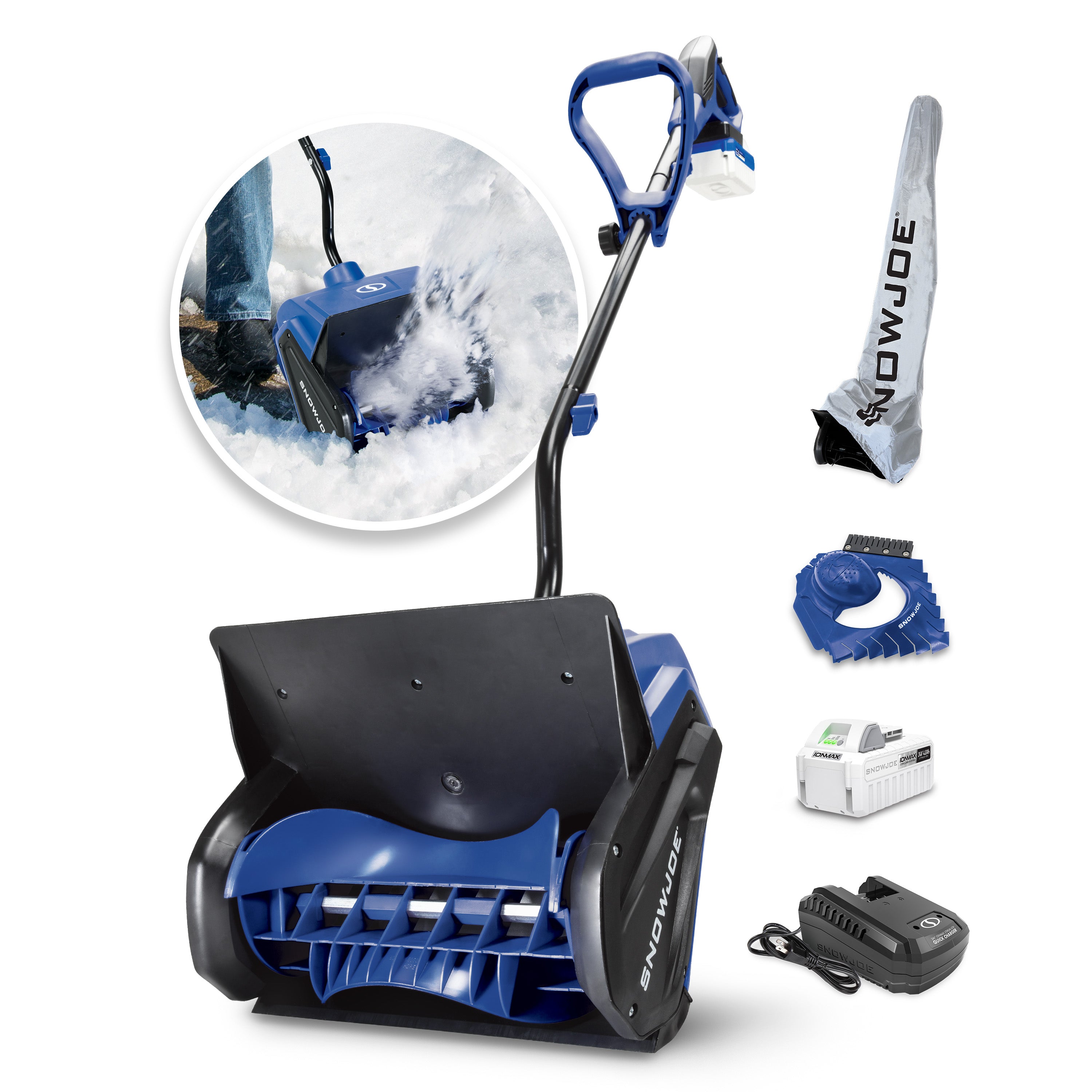 24V Cordless Snow Shovel & 48V Snow Blower Combo Kit with 3 x 4.0Ah Batteries | Winter Snow Removal Tools for Driveway, Sidewalk & Patio | Includes Chargers, Ice Scrapers & Protective Covers