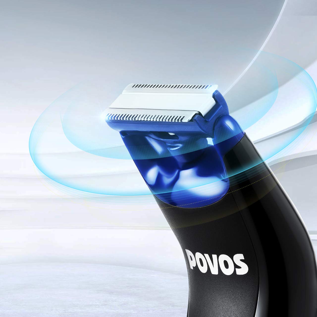 POVOS One-Blade Beard Trimmer for Men - Waterproof Electric Shaver for Face & Body Hair Removal - Precision Stubble Grooming Kit - Perfect for Travel, Gym & Daily Grooming Routine
