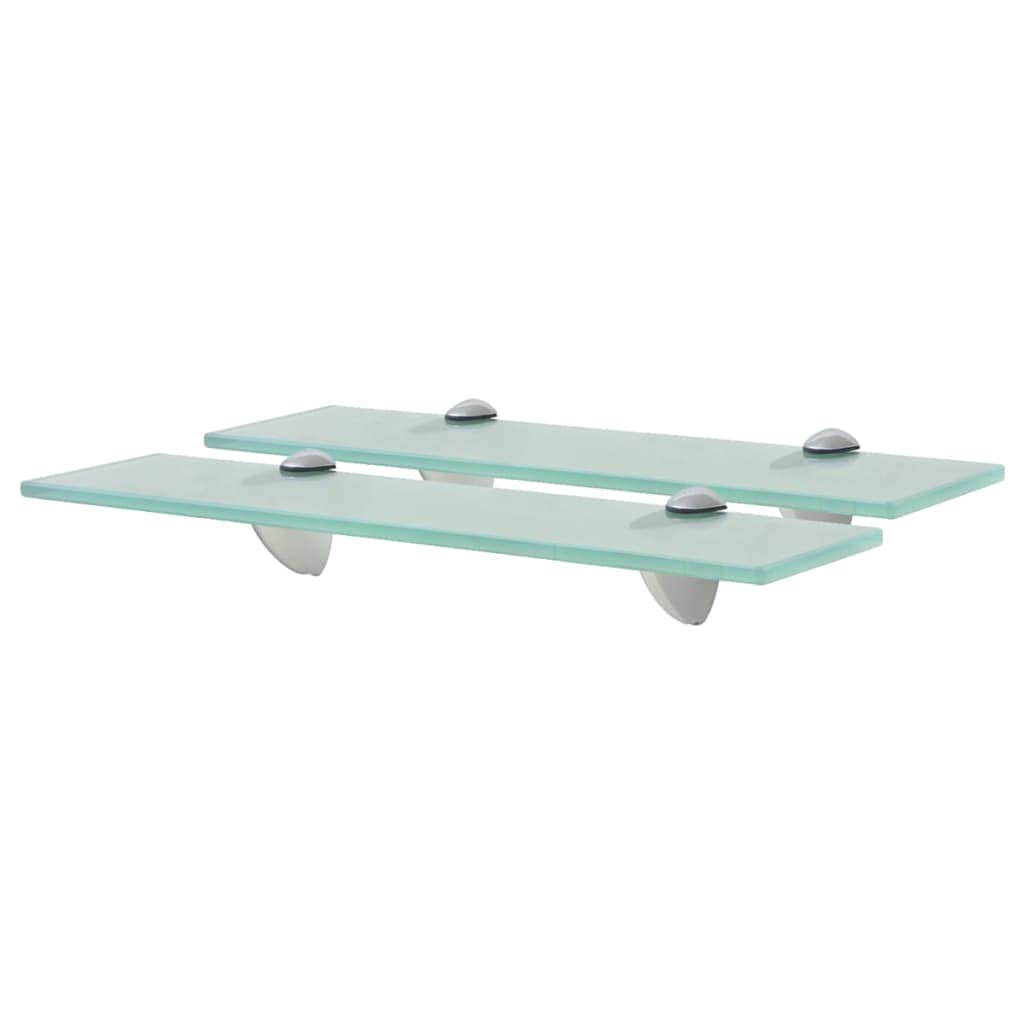 Farmhouse Floating Shelves for Wall - Set of 2 Glass Wall Mounted Shelves (15.7