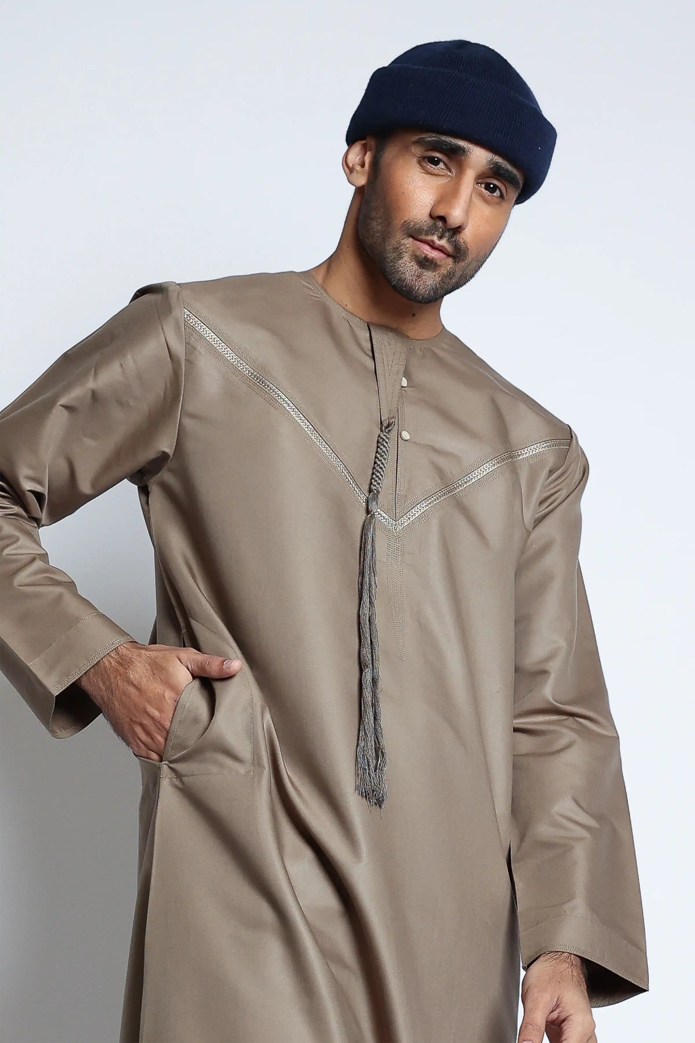 J148 Cobblestone Kids Emirati Thobe - Traditional Arabic Dress for Boys & Girls - Perfect for Eid, Weddings & Cultural Events