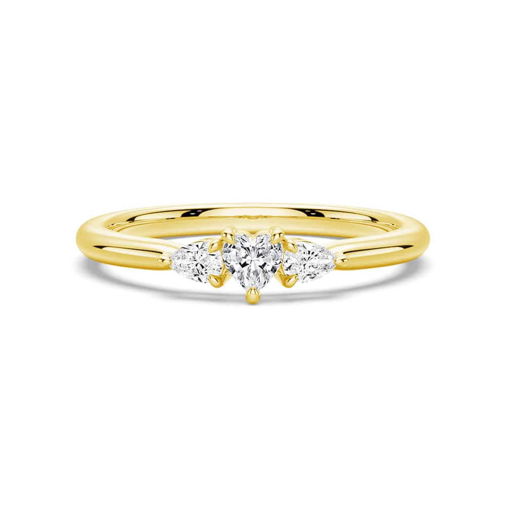 Lab Grown Diamond Promise Ring with Heart & Pear Design - True Love Symbol for Engagement, Anniversary & Special Occasions