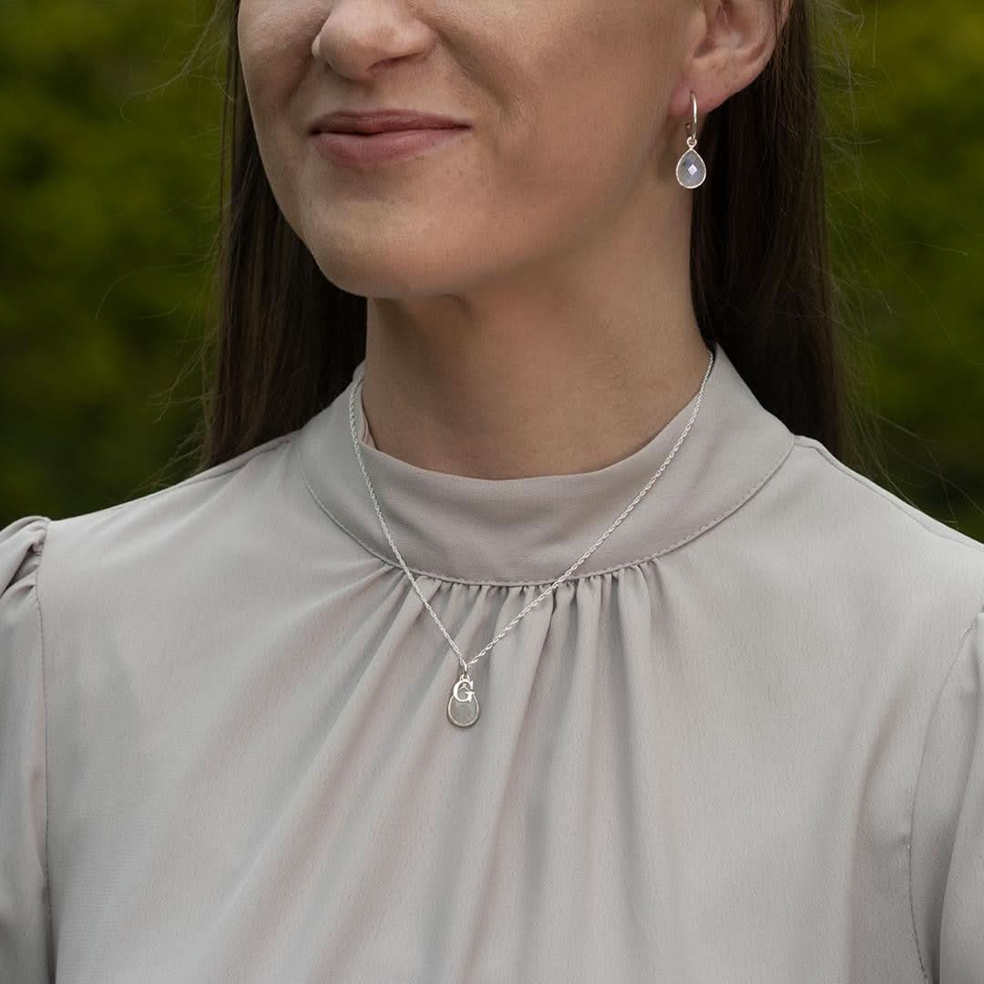 Moonstone Drop Hoop Earrings in Sterling Silver | June Birthstone Jewelry for Women | Perfect for Weddings, Parties & Everyday Wear