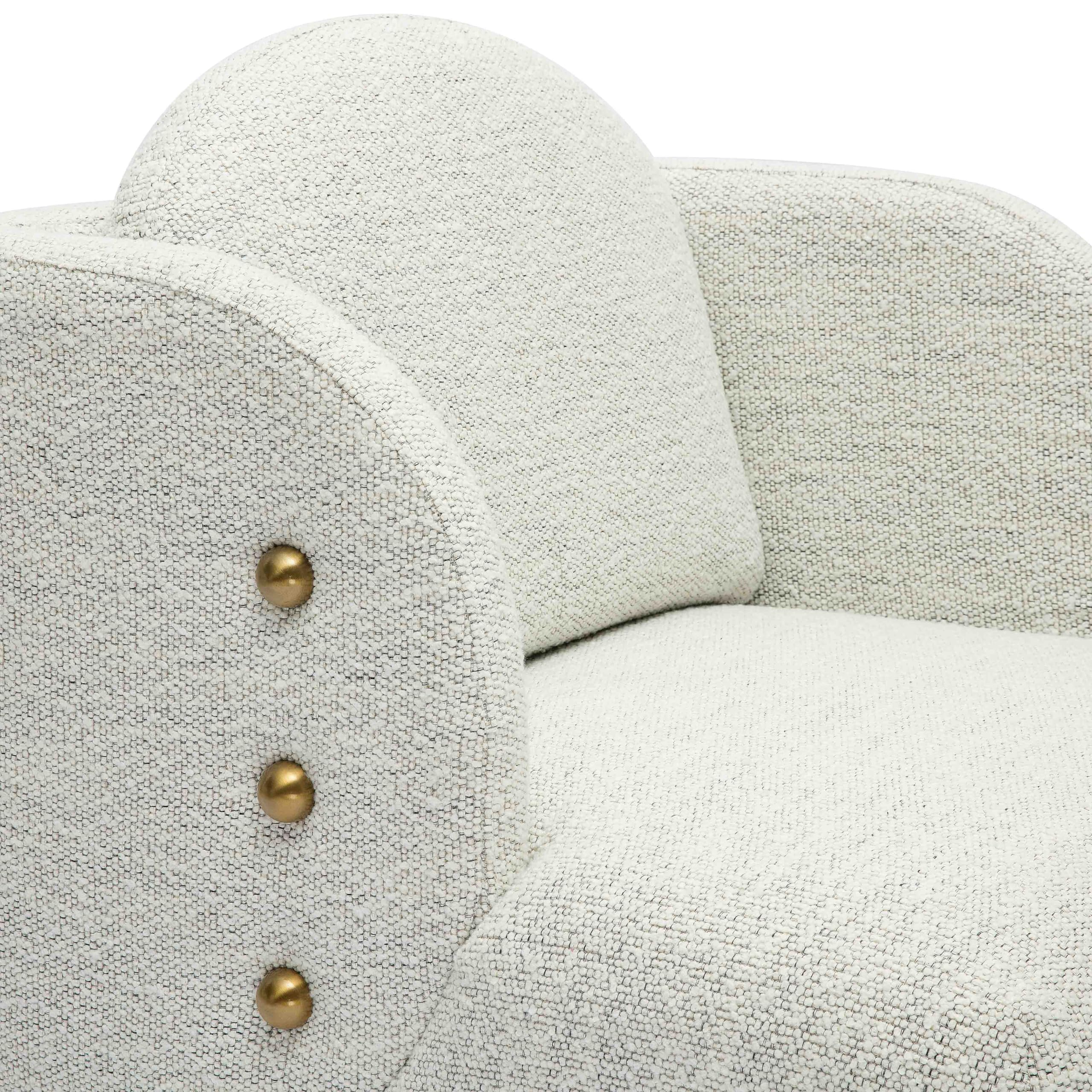 Tov Furniture Earl Nubby Cotton White Chenille Accent Chair - Modern Living Room Armchair for Home Decor & Cozy Reading Nook