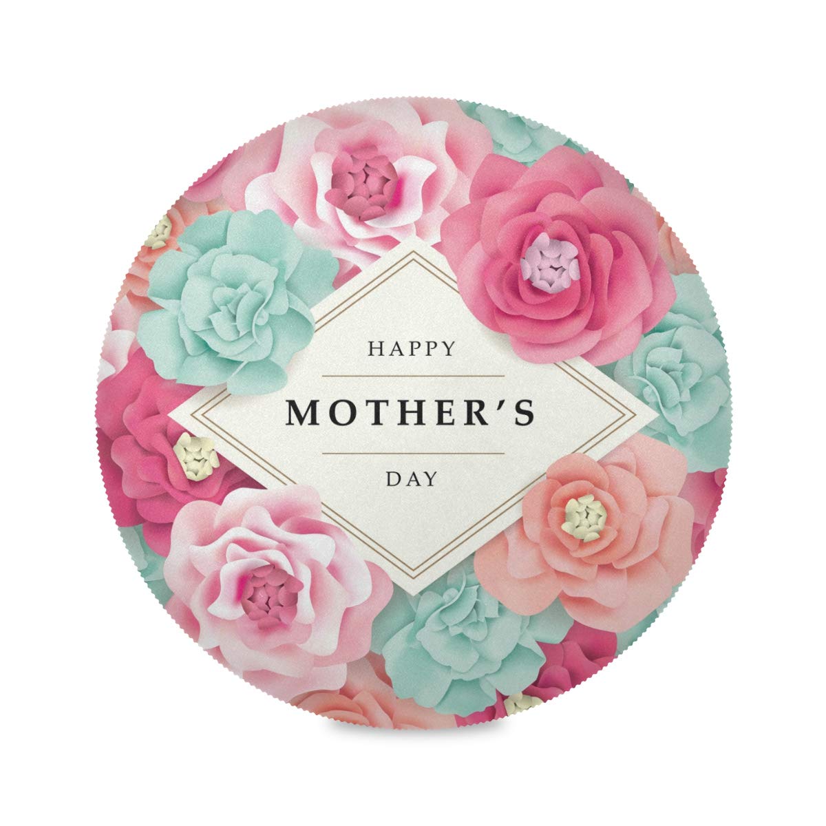 ATTX Happy Mother's Day Round Placemats Set of 6 - Colorful Floral Design for Dining Table & Kitchen Decor - Perfect for Holiday Meals, Family Gatherings and Special Occasions
