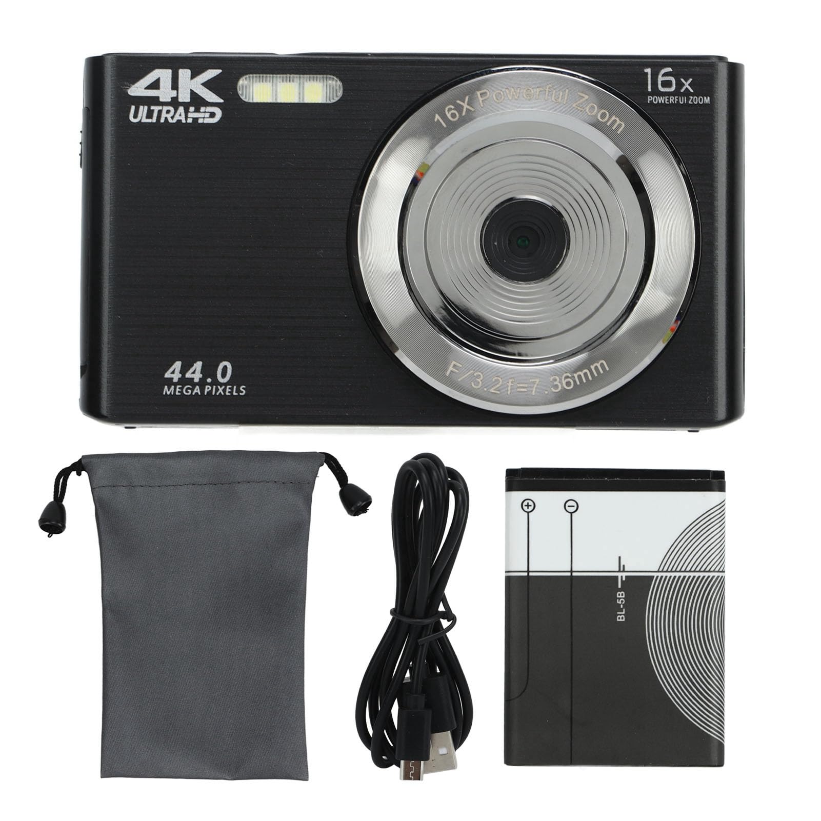 16X Digital Zoom Camera with 4K 44MP HD Resolution - 2.8in LCD Screen, 6X Optical Zoom, Shockproof & Shake Proof Design - Perfect for Travel Photography, Outdoor Adventures, Vlogging and Everyday Use