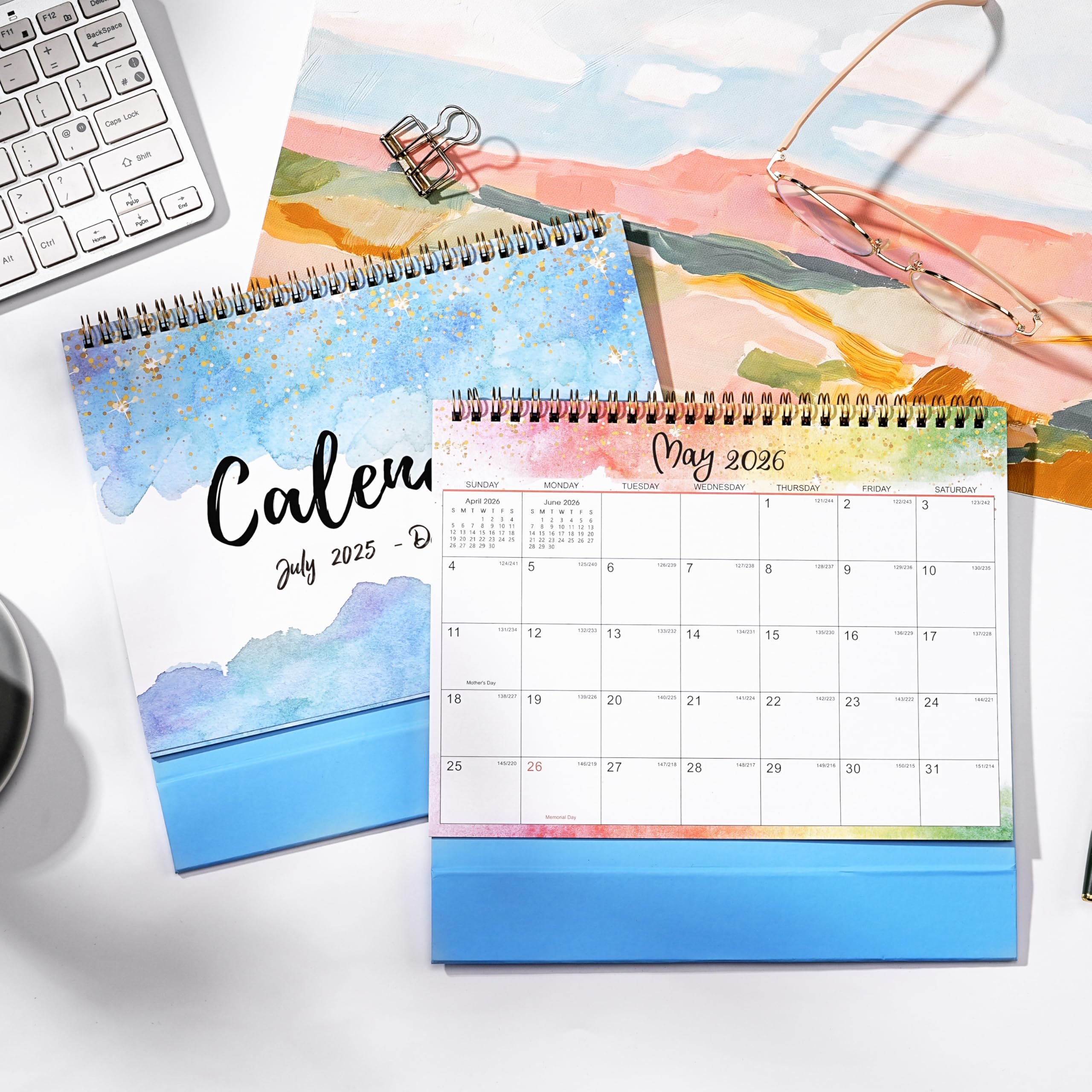 2025-2026 Desk Calendar with Memo Pages - 18 Month Standing Flip Calendar (July 2025 - December 2026) | 9.8