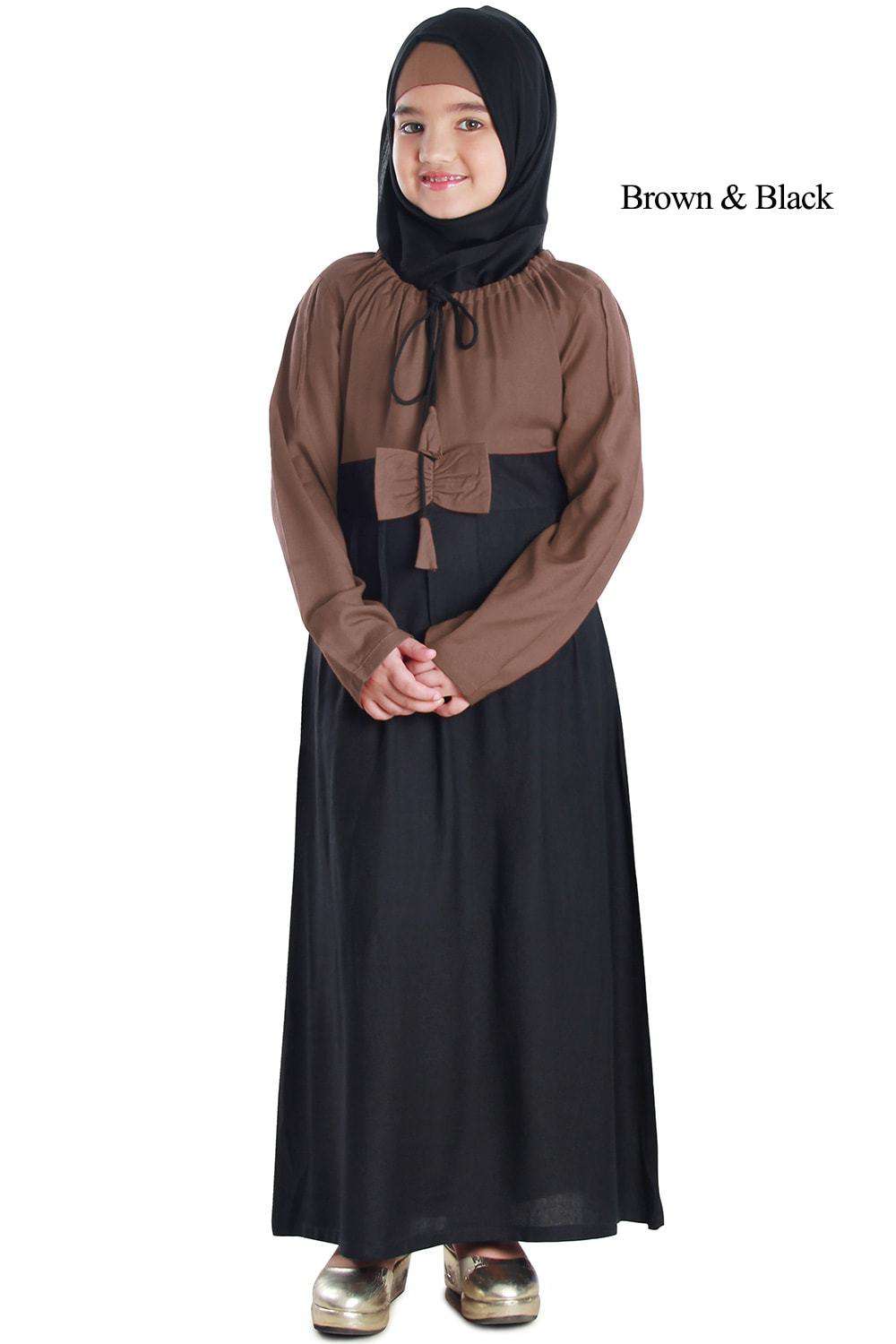 Wasifah Kids Abaya Dress - Islamic Prayer Outfit for Girls - Perfect for Eid, Mosque, and Special Occasions