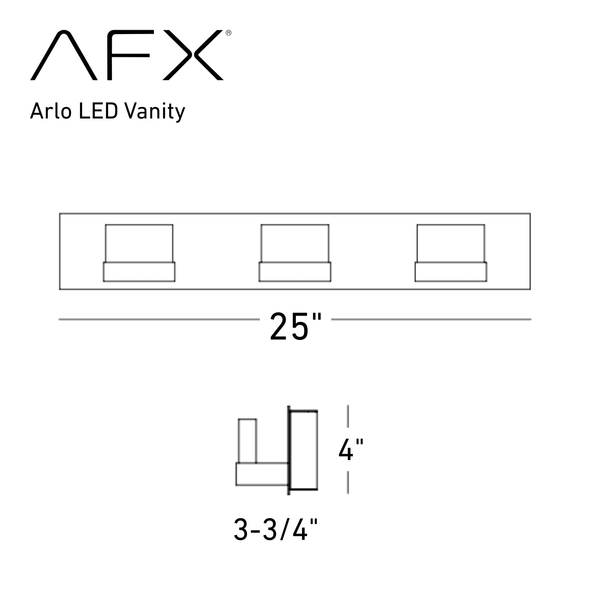 Arlo 25 LED Bathroom Vanity Light Fixture - Satin Nickel Finish, 120V, Dimmable Mirror Lighting for Makeup & Shaving - Perfect for Modern Bathrooms & Dressing Rooms