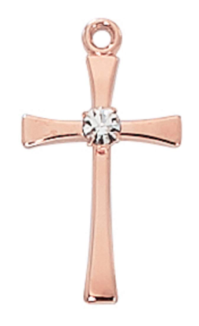 McVan Rose Gold Plated Sterling Silver Cross Pendant Necklace - Elegant Jewelry Gift for Women, Perfect for Christmas, Baptism & Special Occasions