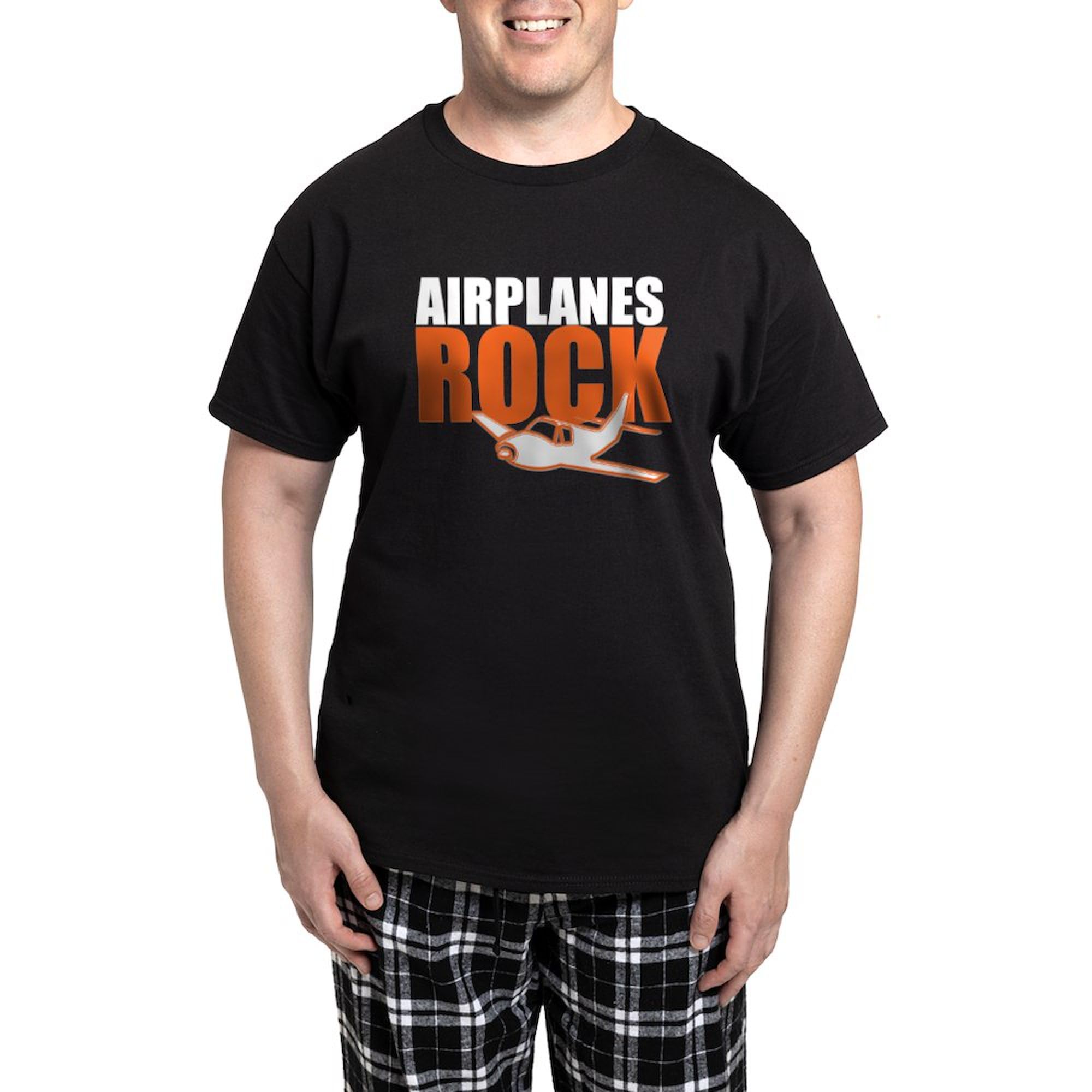 Airplanes Rock Pajama Set for Men - Comfortable Novelty Sleepwear PJs with Fun Airplane Design | Perfect for Lounging, Travel & Gift Giving
