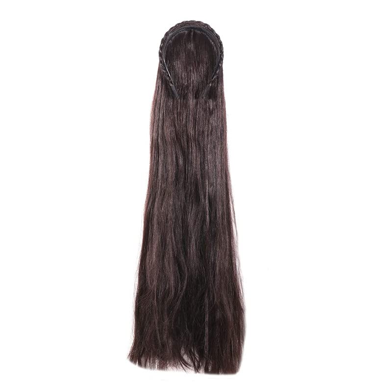 CHANDERKASH 30 Inch Synthetic Hair Extensions - Long Straight Clip-in Hairpiece for Women & Girls (Brown) | Perfect for Cosplay, Daily Styling & Special Occasions