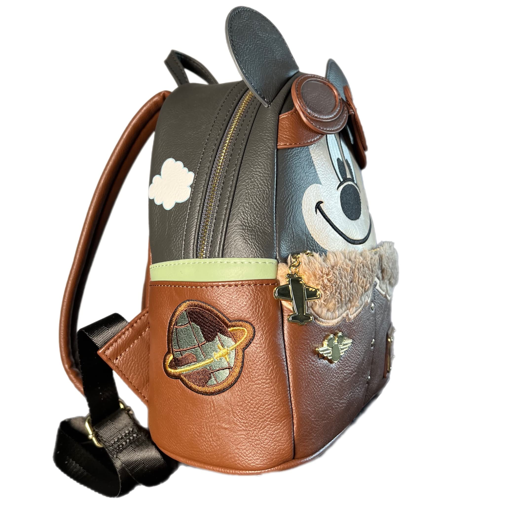 Disney Aviator Mickey Mouse Double Strap Crossbody Shoulder Bag for Women & Men - Perfect for Travel, Shopping, and Everyday Use