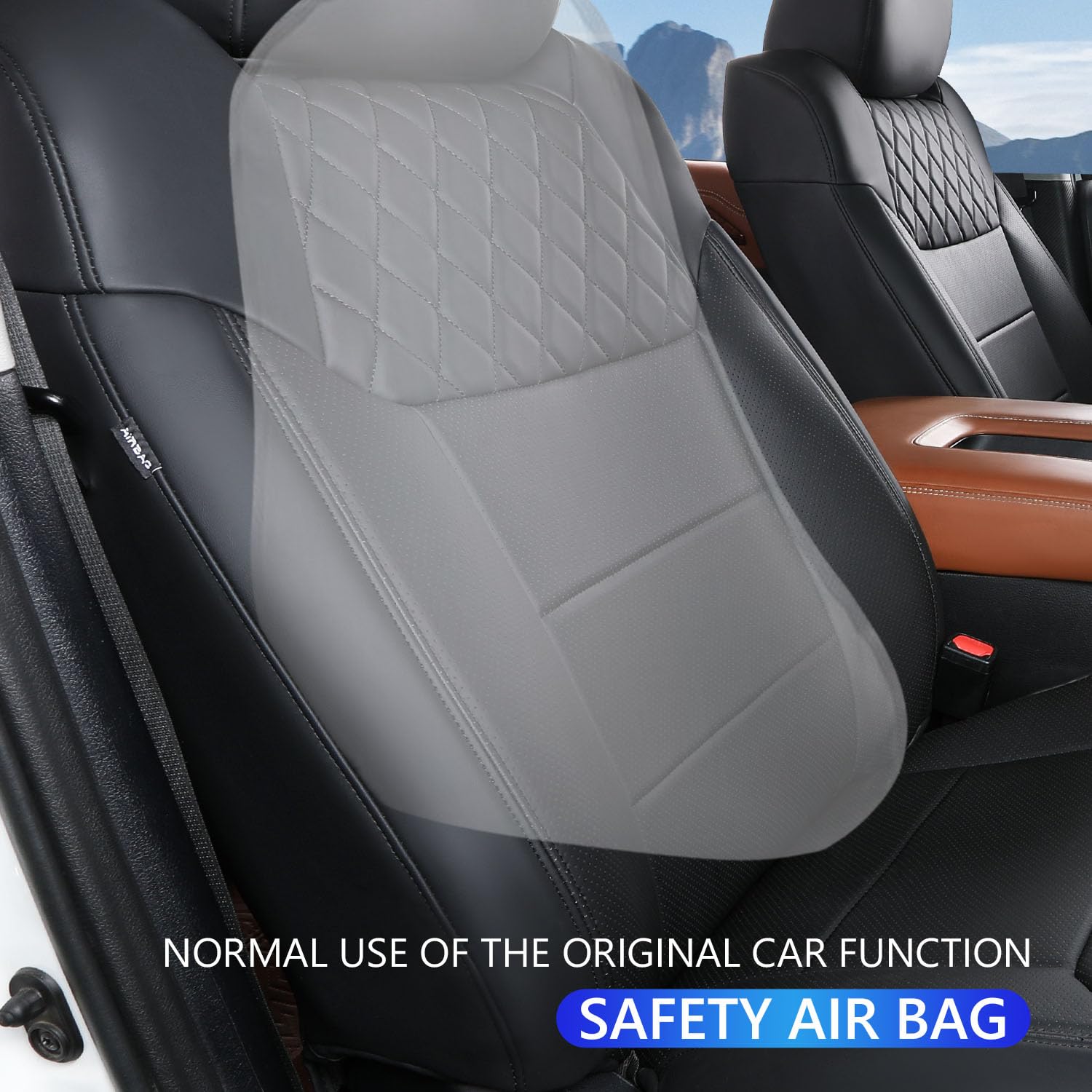 Premium PU Leather Seat Covers for 2014-2021 Toyota Tundra Crewmax - Full Set Black Car Seat Protectors | Durable Replacement Covers for Toyota Tundra Accessories | Perfect for Daily Commute, Road Trips & Off-Road Adventures