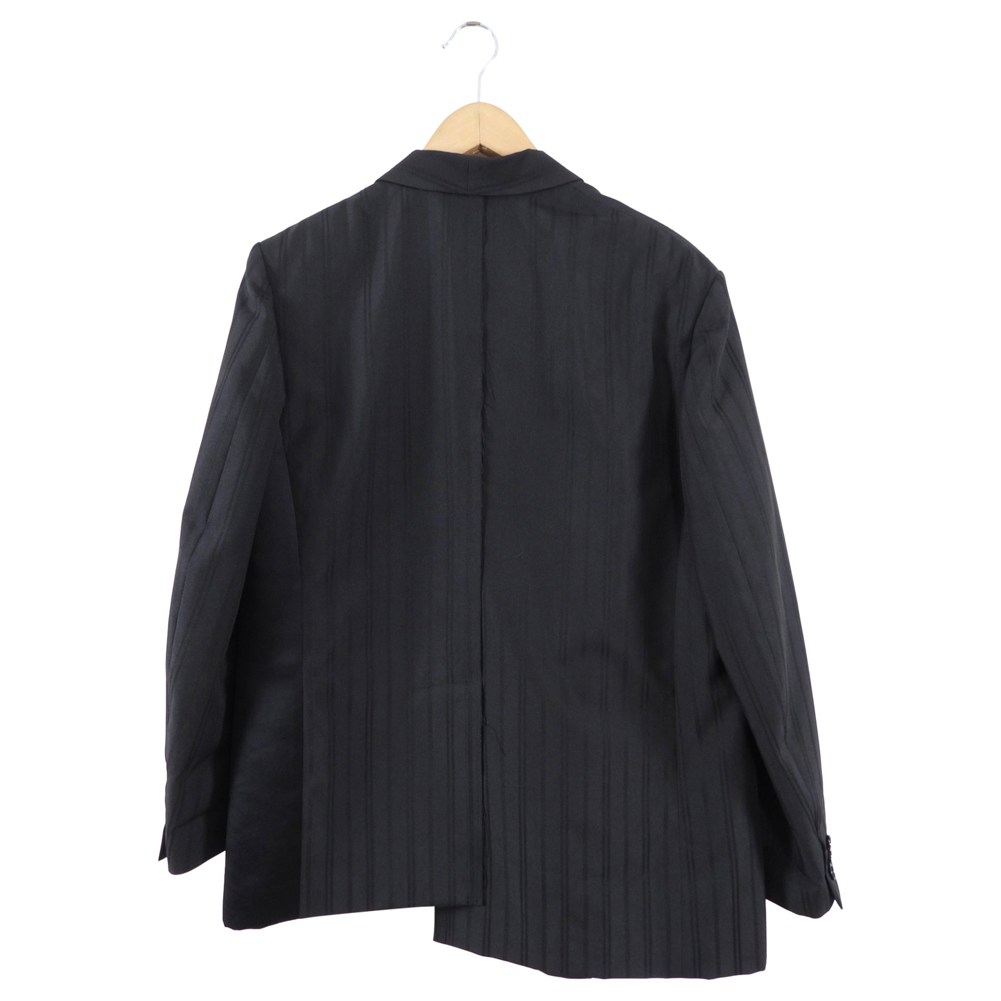 Comme des Garcons Black Split Tuxedo Oversized Blazer for Women - S/M Size - Elegant Formal Jacket for Evening Parties & Special Occasions