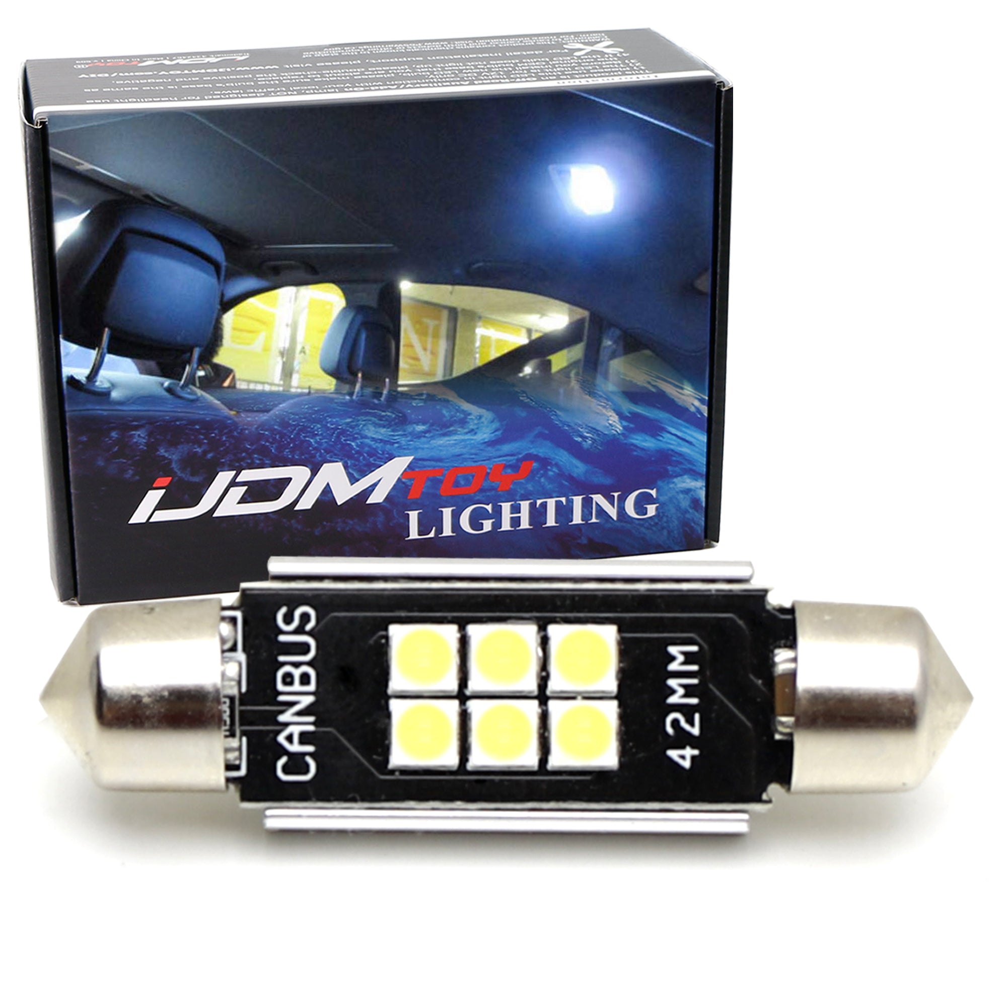1pc HID White 8 SMD Error-Free 578 2112 6411 LED Dome Trunk Cargo Light Bulb - Perfect for Car Interior, Truck Bed & RV Lighting Upgrades