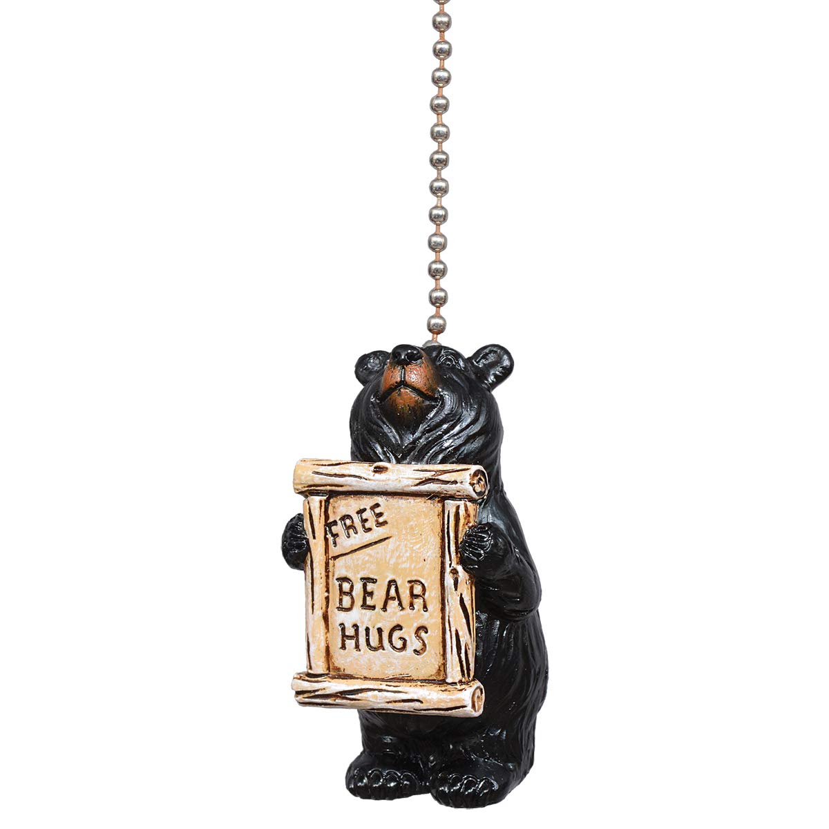 BLACK FOREST DECOR Bear Hugs Ceiling Fan Pull Chain - Rustic Cabin Decor for Bedroom, Living Room & Porch - Unique Bear-Themed Fan Accessory