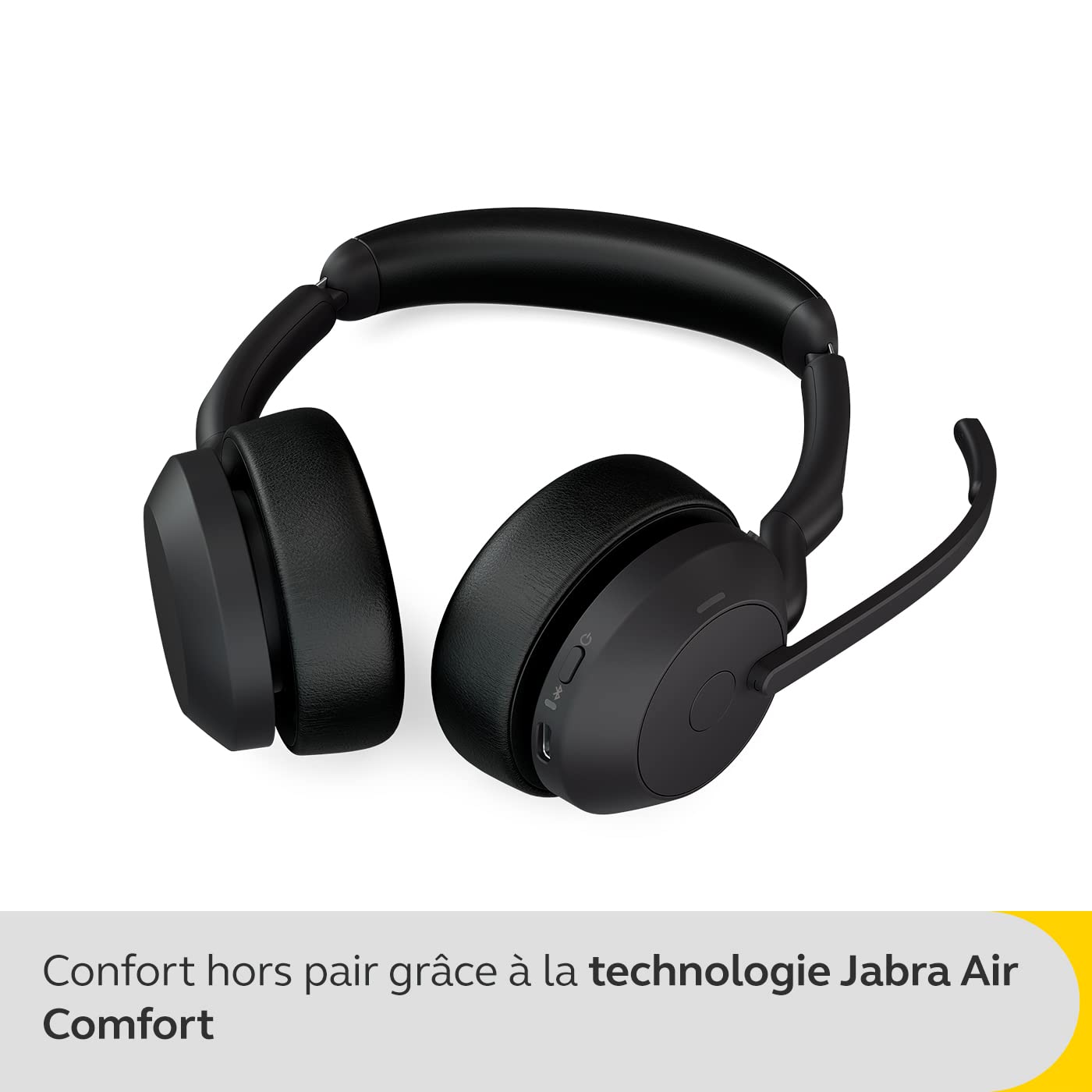 Jabra Evolve2 55 Wireless Stereo Headset with Noise Cancelling Mic & ANC - UC Compatible with Zoom, Google Meet - Black | Perfect for Home Office, Remote Work & Online Meetings