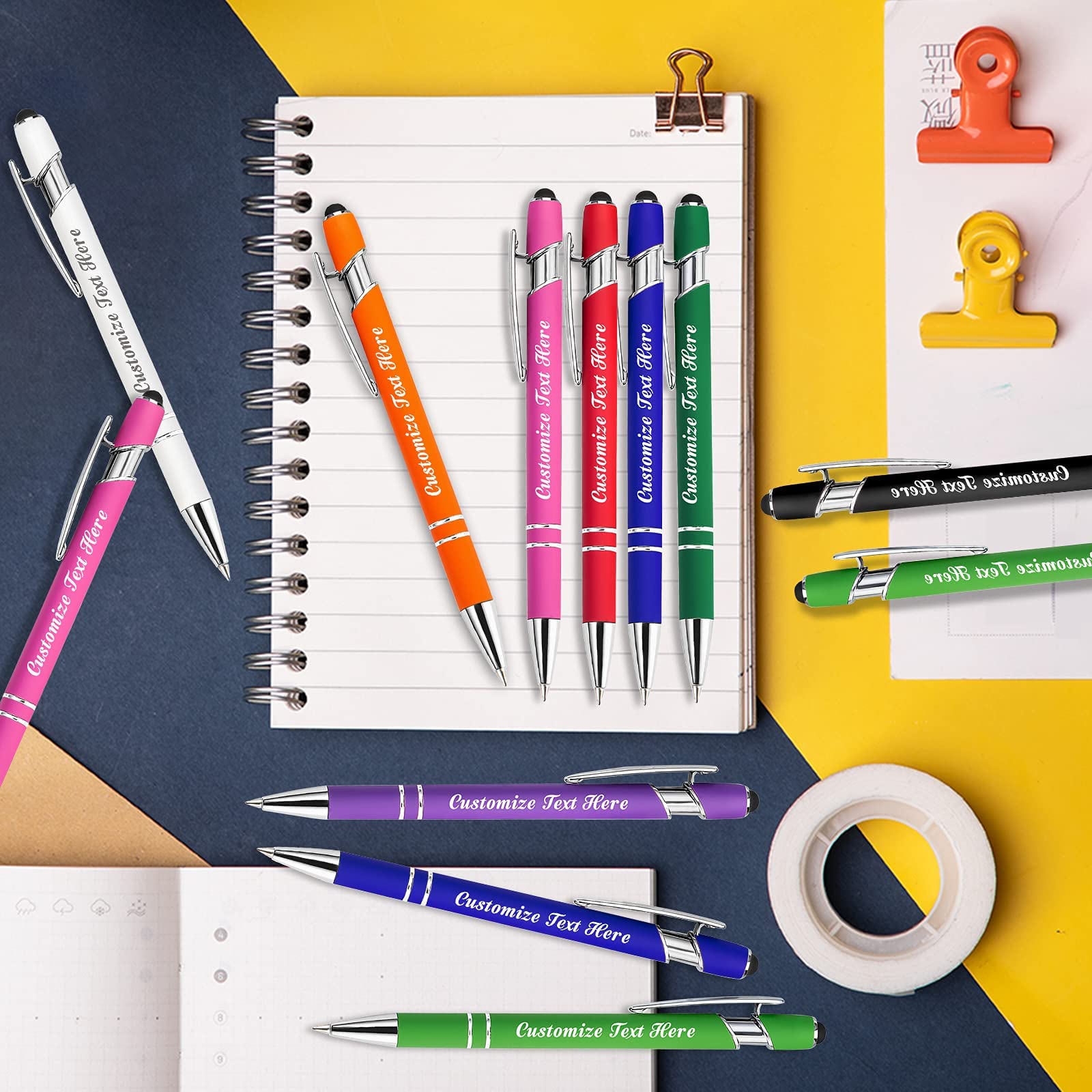 Custom Ballpoint Pens Bulk 500 Pcs - Personalized with Name & Logo - Free Engraving - Ideal for Corporate Gifts, Birthday Presents, Graduation Favors, Promotional Events & Office Supplies