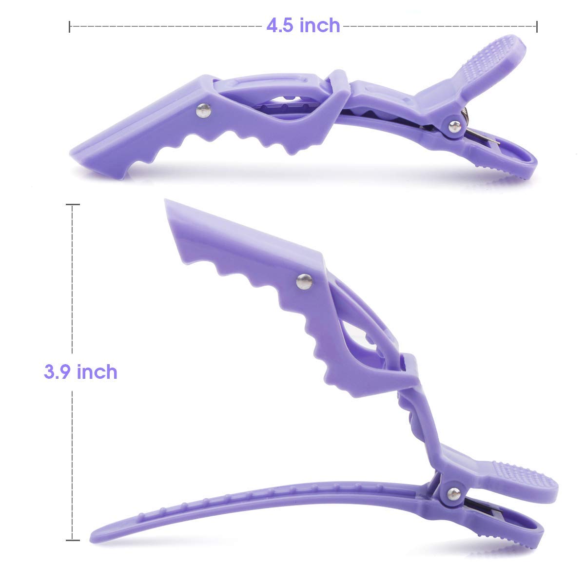SINNKY Purple Crocodile Hair Clips for Women & Girls - 10pcs Wide Teeth Hair Claw Clips, Durable Unisex Hair Accessories for Kids Teens Adults (6+ Years) - Perfect for School, Work, Parties & Everyday Hairstyles