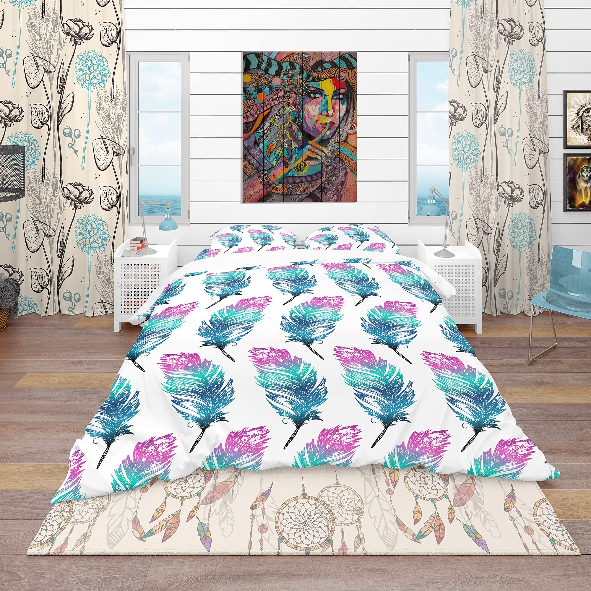 Purple King Duvet Cover Set - 3-Piece Modern Bedding for All Seasons