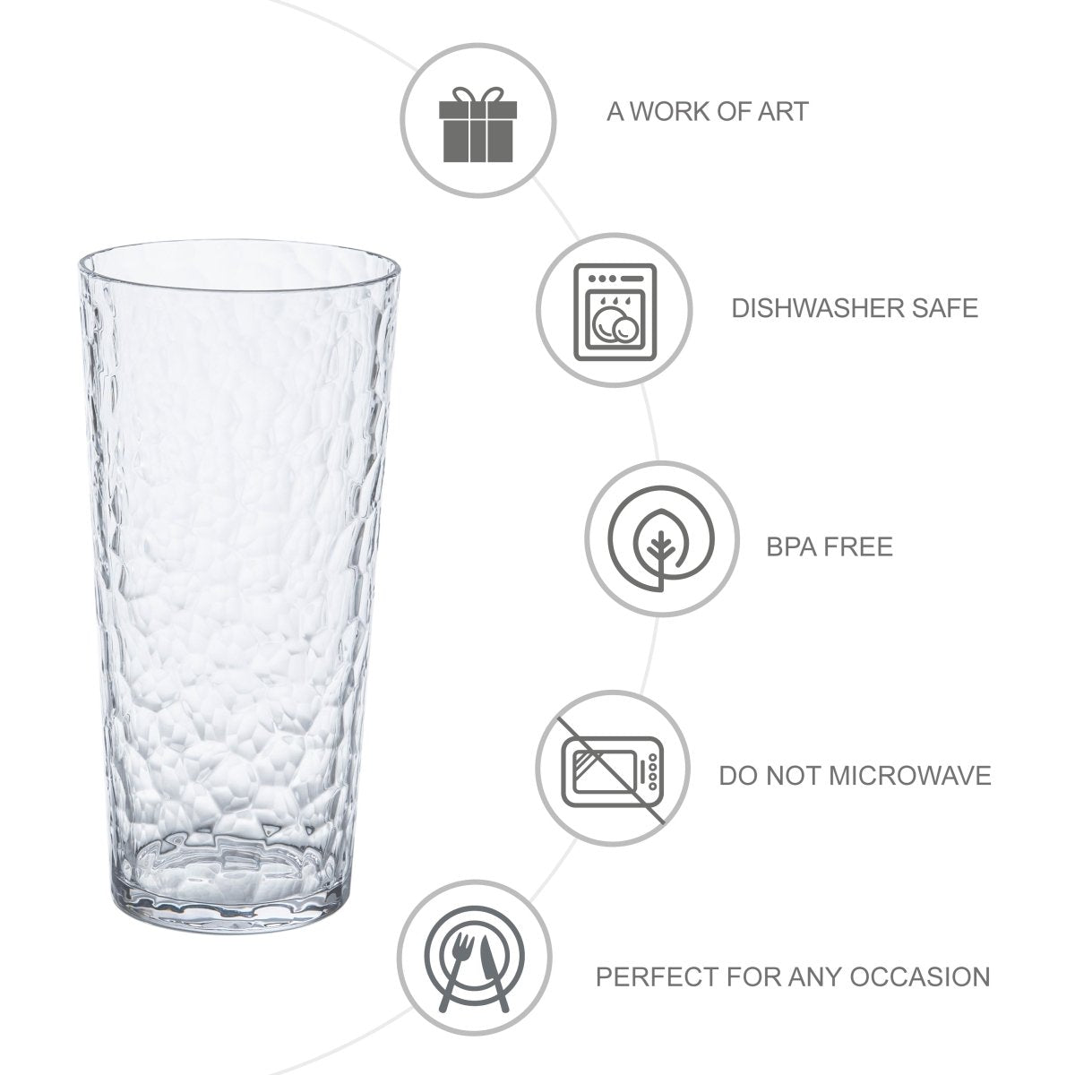 Premium ChillCraft Clear Highball Tumblers Set of 8 - 16oz Crystal Glass Cups for Cocktails, Iced Coffee & Smoothies - Perfect for Home Bars, Parties & Outdoor Gatherings
