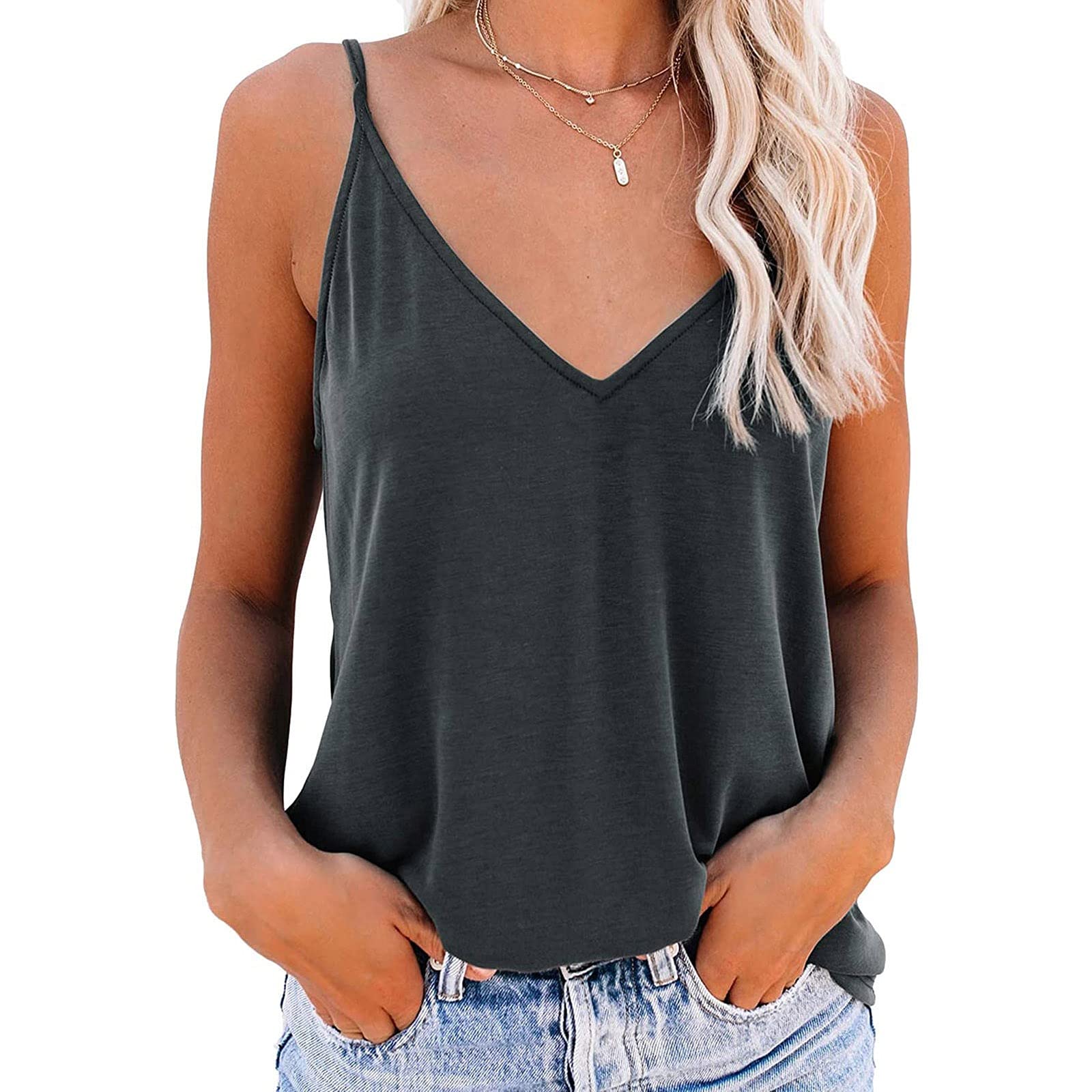 FABIURT Women's Loose Fit Tank Tops - Striped Printed Tunic Sleeveless Tee Shirts for Casual Summer Wear, Workout & Office Blouses | Perfect for Yoga, Beach Outings and Everyday Fashion