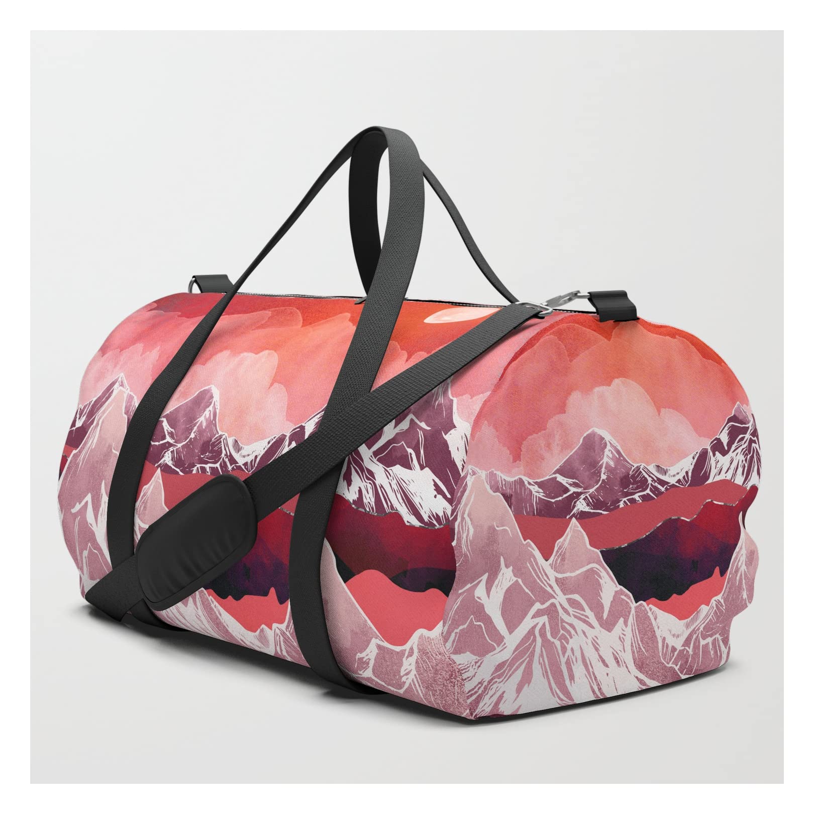 Spacefrogdesigns Scarlet Glow Travel Duffle Bag Set of 3 - Waterproof Gym & Weekend Getaway Luggage for Men & Women