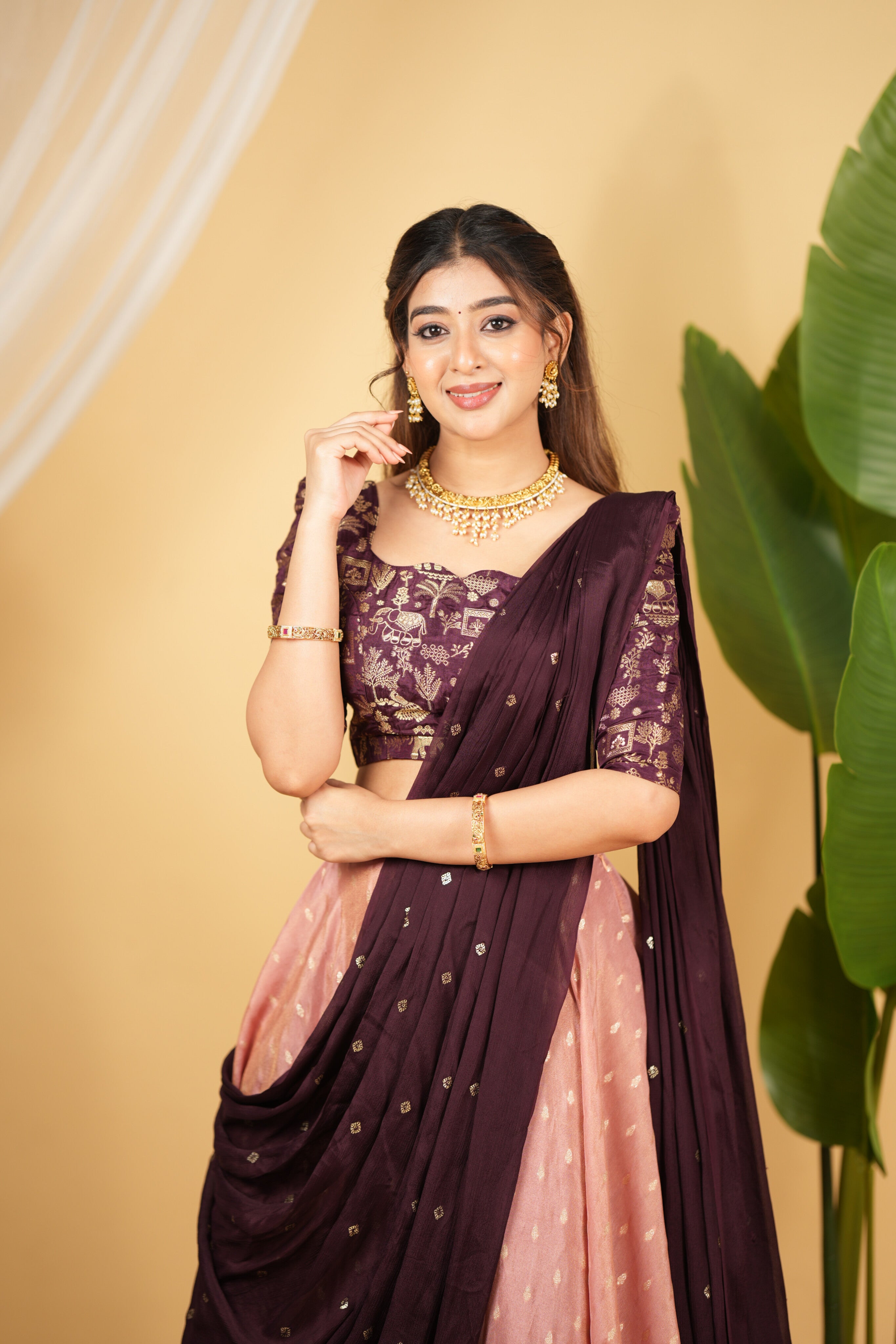 DD710 MAHA Premium Banarasi Cosmos Silk Lehenga Choli - Elegant Indian Bridal Wear for Weddings & Festive Occasions