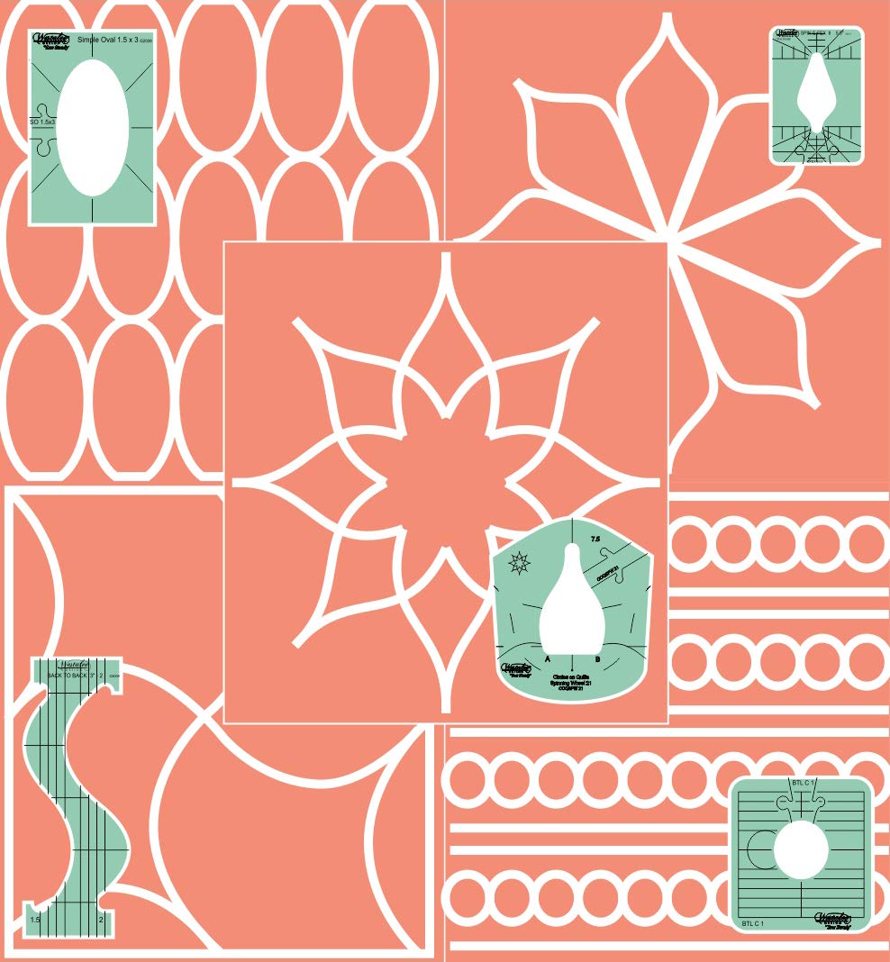 Westalee Design Fun and Fancy Quilting Template Set with Instructional Book for Longarm Machines - Perfect for DIY Quilting, Home Decor & Craft Projects