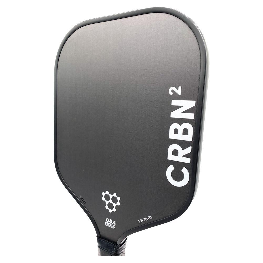 CRBN 2 Pickleball Paddle - 16mm Carbon Fiber Paddle with White Logo - Premium Pickleball Racket for Outdoor & Indoor Play - Perfect for Tournaments, Practice & Recreational Games