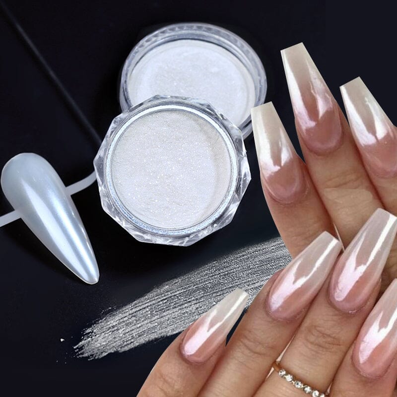 Gradient Pearly Mirror Nail Powder - Shimmering Nail Art Pigment for Gel Polish & Acrylic Nails - Perfect for Salon, Home Manicure & Party Glam Looks