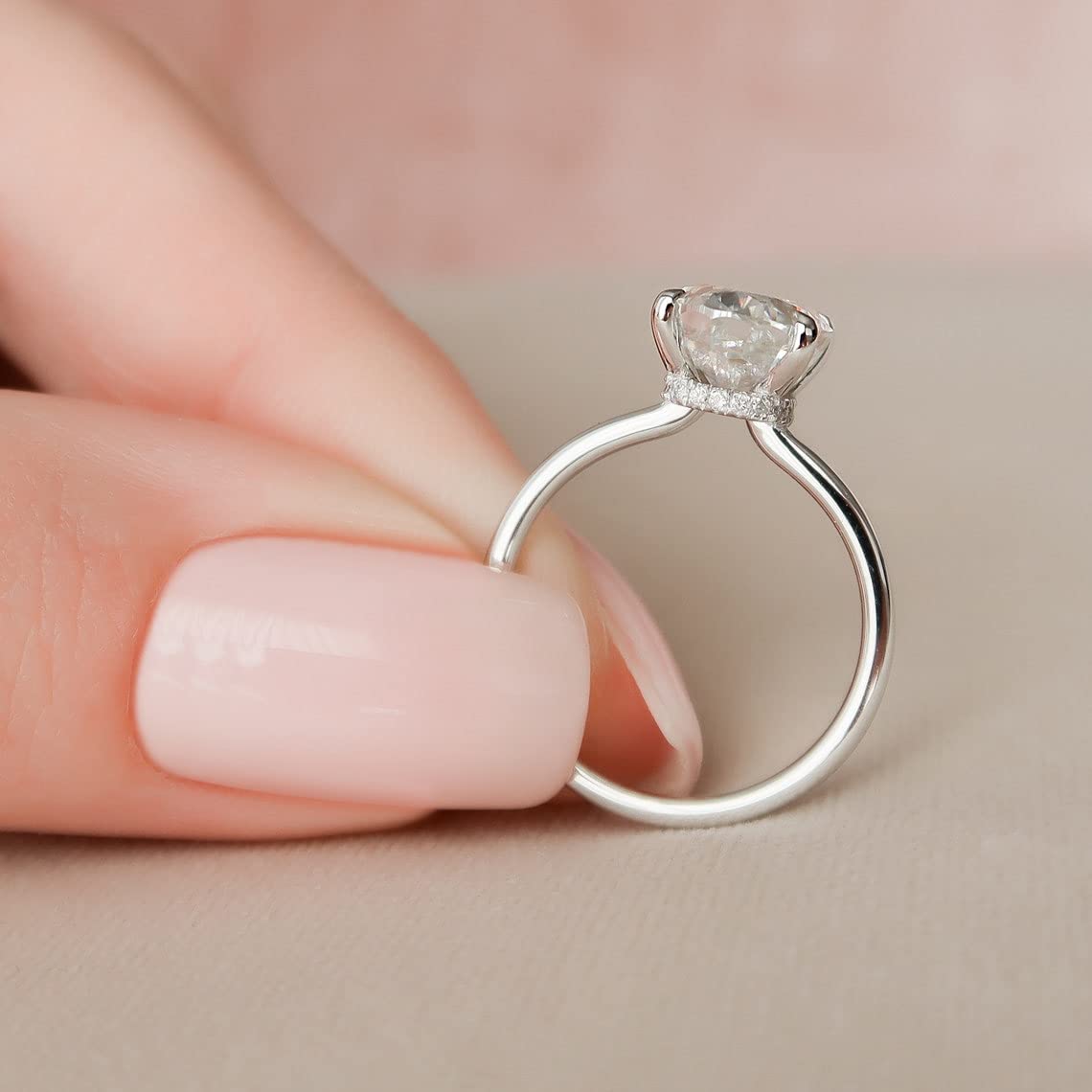 3 CT Oval Cut Moissanite Engagement Ring - 18K Gold Plated Sterling Silver Wedding Band for Women, Perfect for Proposals, Anniversaries & Special Occasions