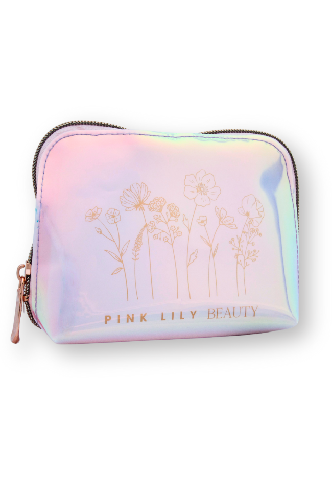 Let Your Confidence Bloom Beauty Bag Iridescent - Stylish Makeup Organizer for Women | Perfect for Travel, Gym & Everyday Use