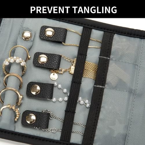 Portable Travel Jewelry Organizer Case - Compact Jewelry Roll for Necklaces, Rings & Earrings | Perfect for Vacations, Business Trips & Daily Storage | Durable Jewelry Bag with Secure Pockets