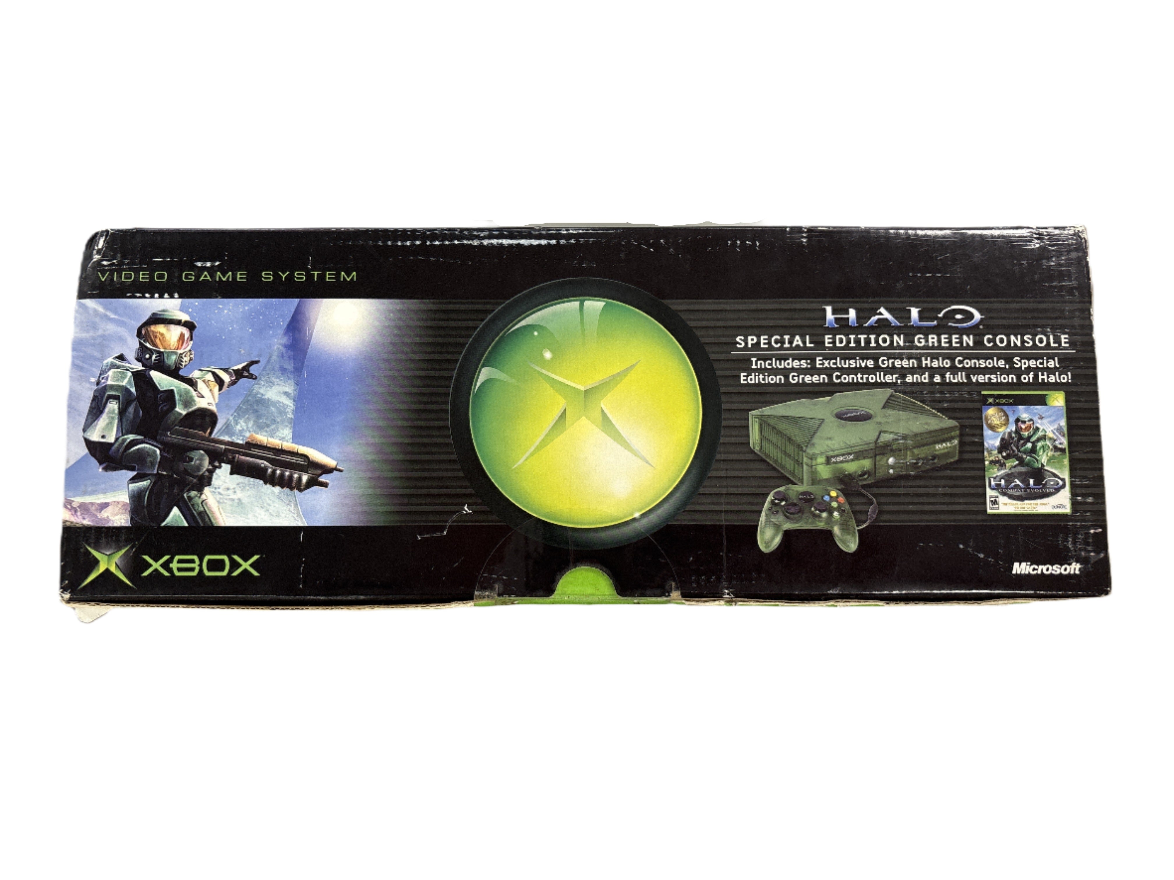Original Xbox Halo Special Edition Green Console Box & Inserts Only (No Console Included) - Perfect for Collectors, Display, and Replacement Parts