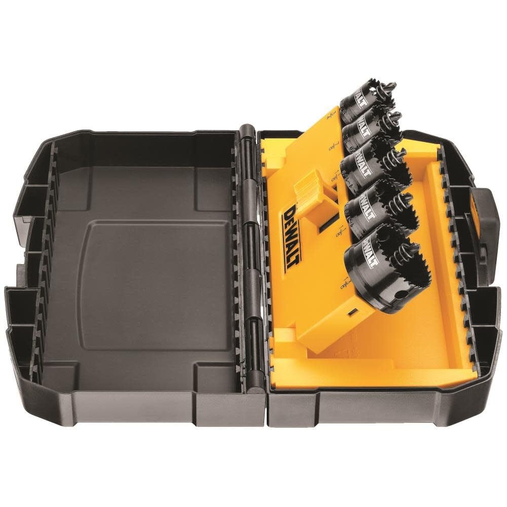 DEWALT 5-Piece Impact Hole Saw Set - Heavy Duty Metal & Wood Cutting Kit for Drilling, Plumbing & Electrical Work