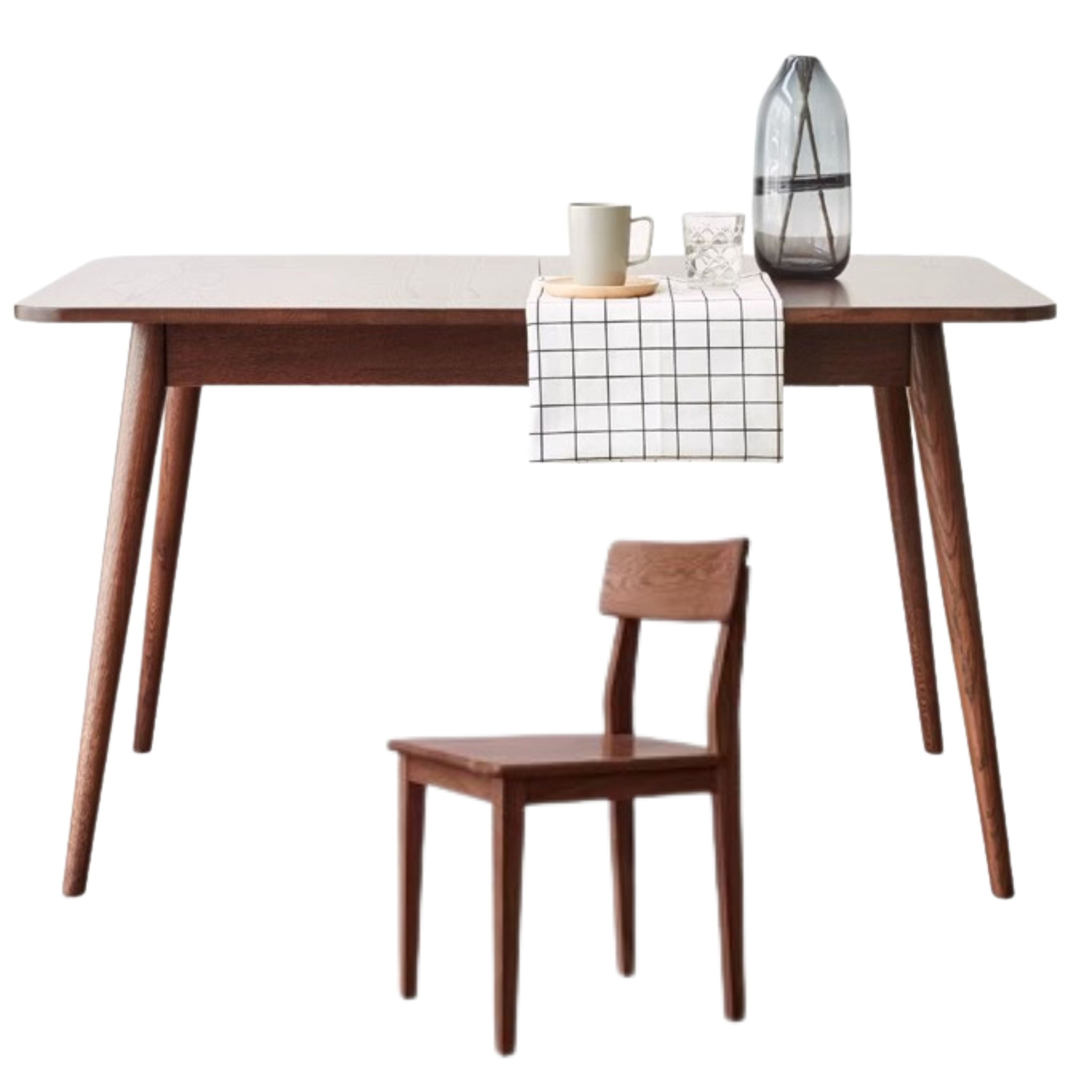 Solid Oak Wood Extendable Folding Dining Table - Space Saving Expandable Table for Small Spaces, Kitchen, Dining Room & Apartment Living