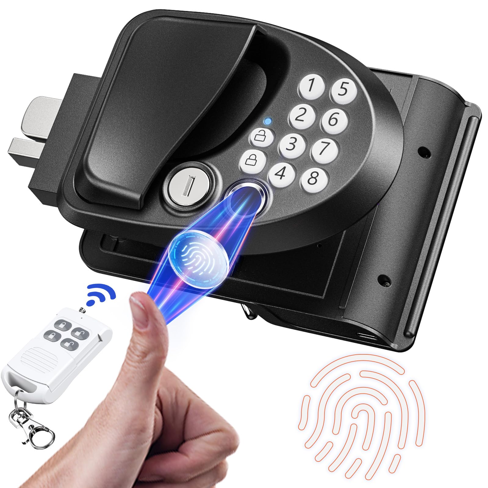Premium RV Keyless Entry Door Lock with Fingerprint & Backlit Keypad - All Metal Camper Door Lock for Travel Trailers (Fits 2.75