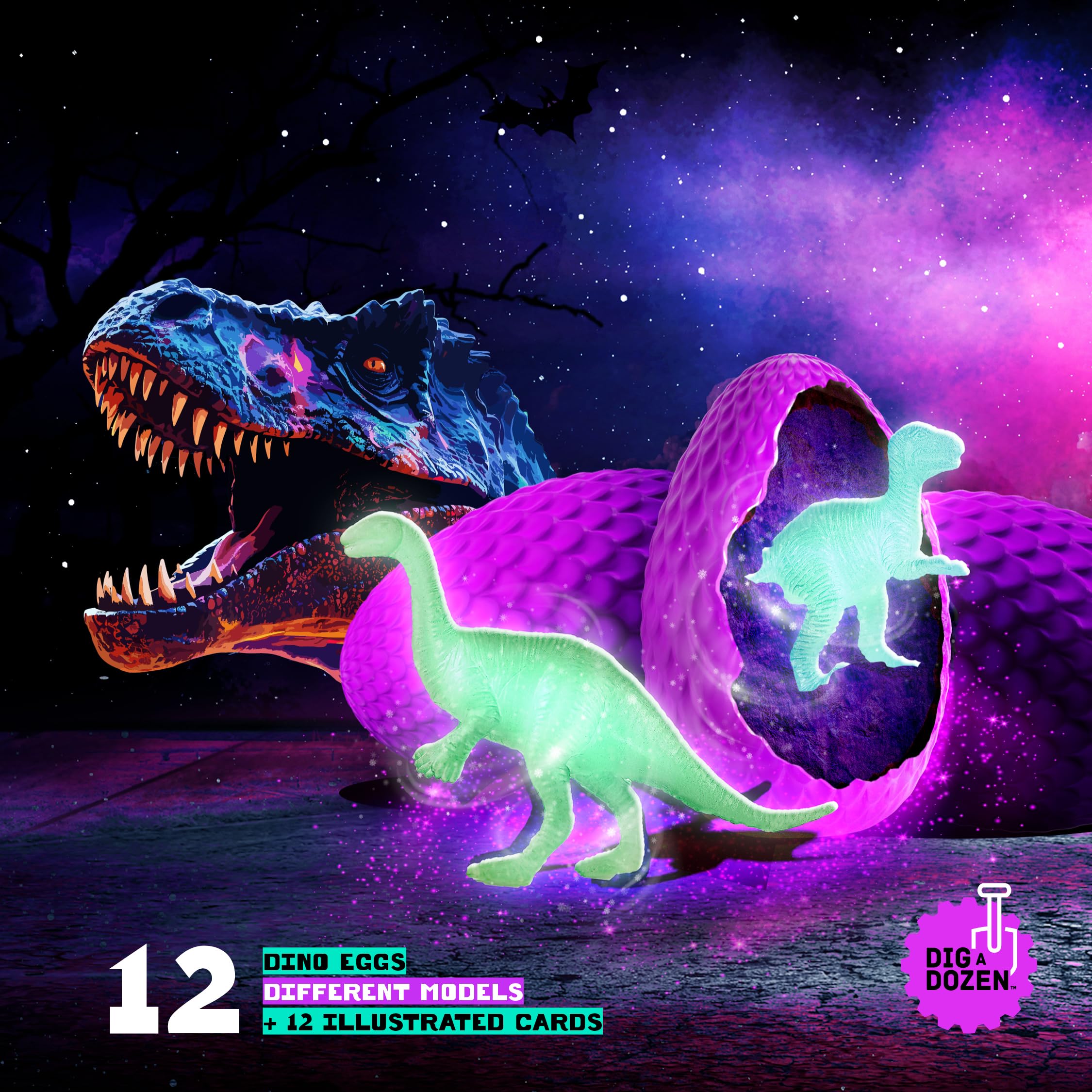 Glow in The Dark Dinosaur Easter Eggs Dig Kit for Kids - STEM Science Excavation Toy for Boys & Girls Ages 8+ - Perfect Easter Basket Stuffers, Birthday Gifts & Educational Toddler Toys - Fun Dino Egg Digging Adventure for Home, Classroom & Outdoor Play