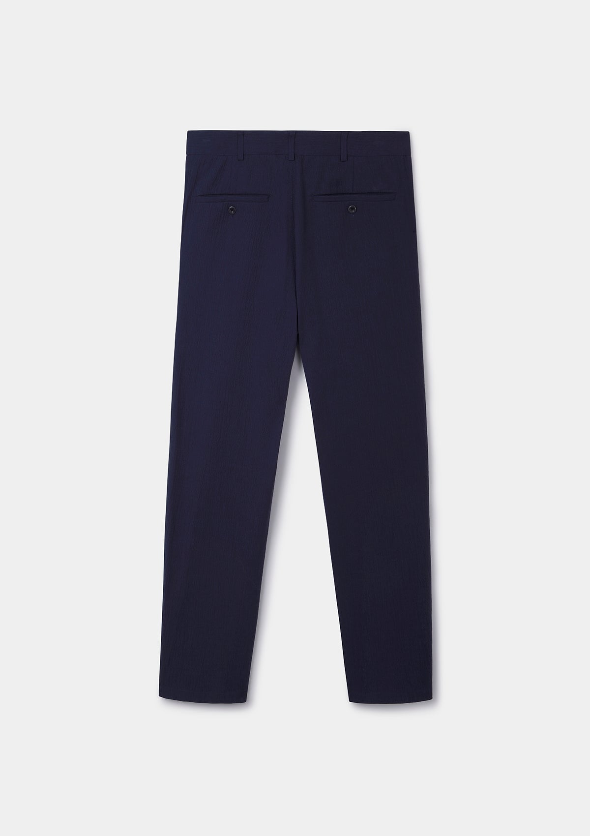 Men's Navy Seersucker Casual Pants - Lightweight Summer Trousers for Business Casual & Outdoor Activities