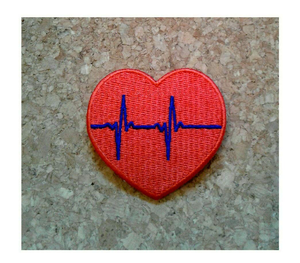 EKG Heart Medical Iron On Patch for Nurses & Doctors - Embroidered Hospital Badge for Scrubs & Uniforms - Perfect for Healthcare Professionals & Medical Students