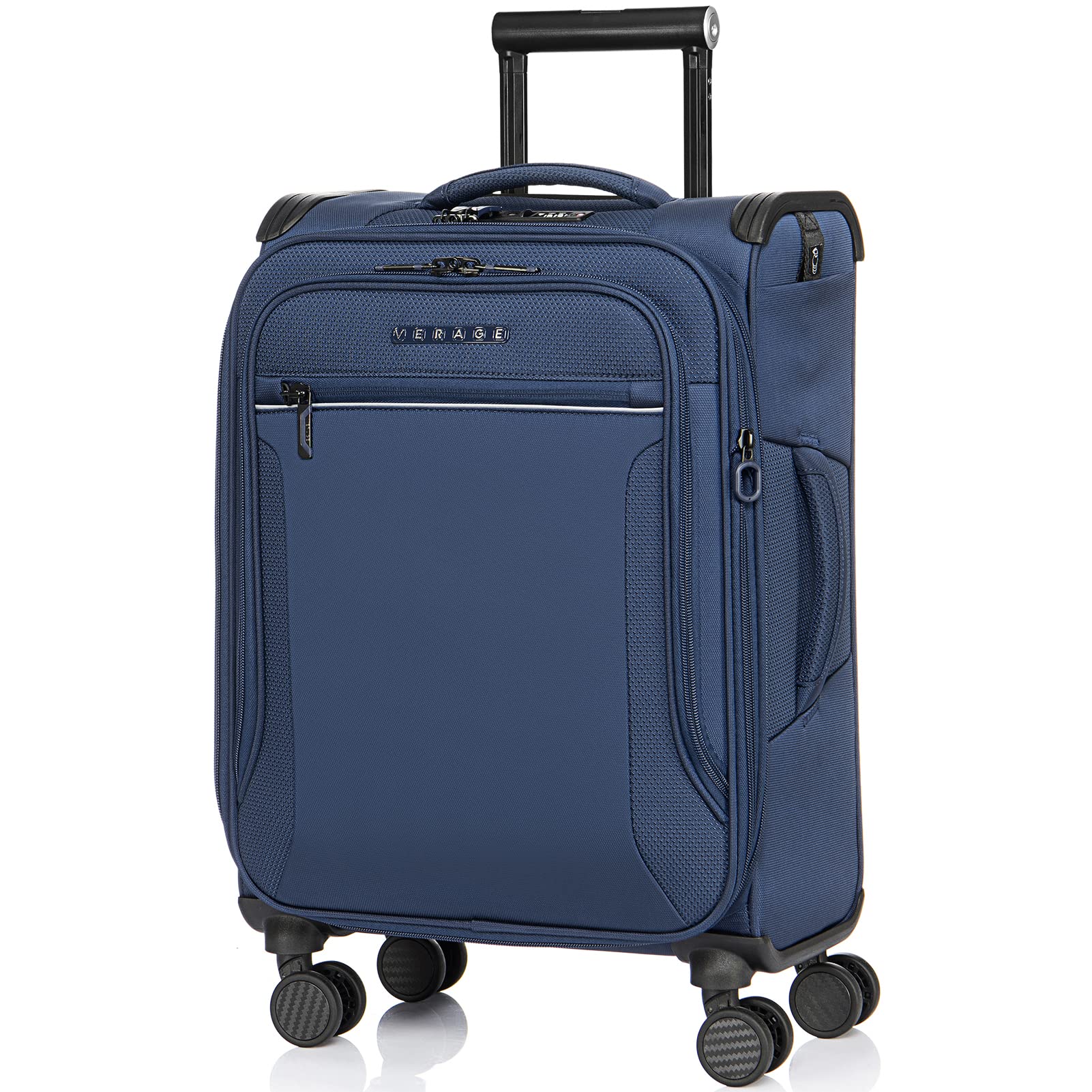 Vercase Toledo Expandable 20-Inch Carry On Luggage with 360° Spinner Wheels - Lightweight Softside Suitcase for Travel, Business & Weekend Trips (Navy Blue)