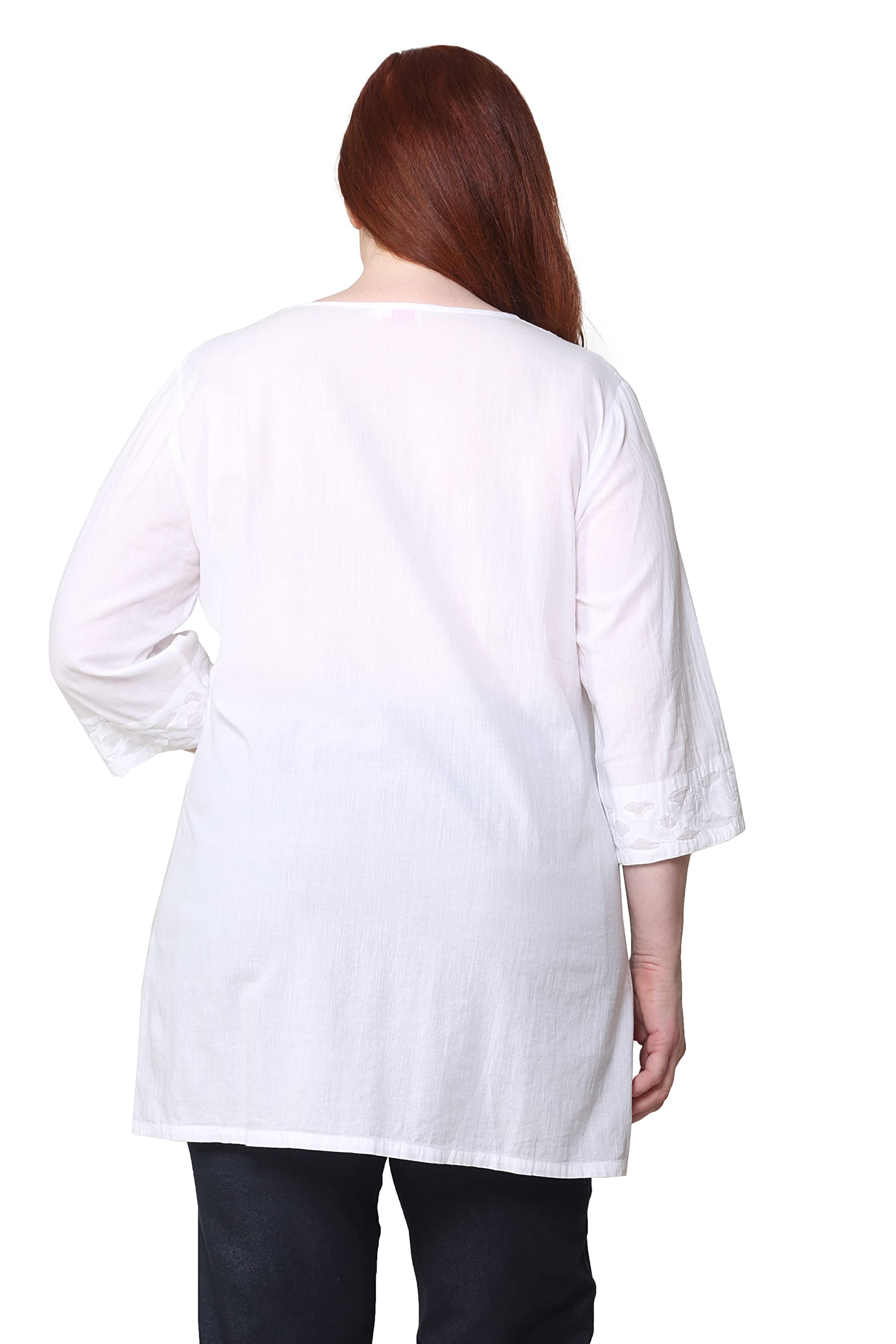 LA CERA Women's Hand-Embroidered Boho Tunic Top Plus Size 3X-5X for Casual Wear & Summer Outfits