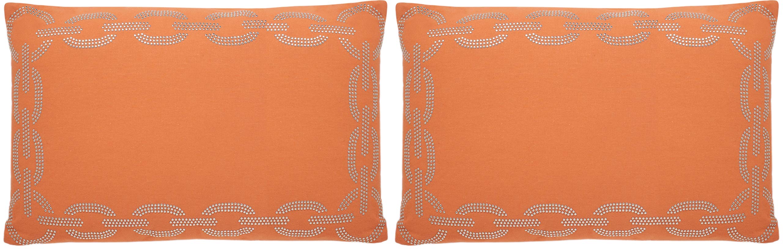 SAFAVIEH Sibine Orange Throw Pillows 12x20 Inches (Set of 2) - Soft Decorative Cushions for Sofa, Bed, Living Room & Home Decor