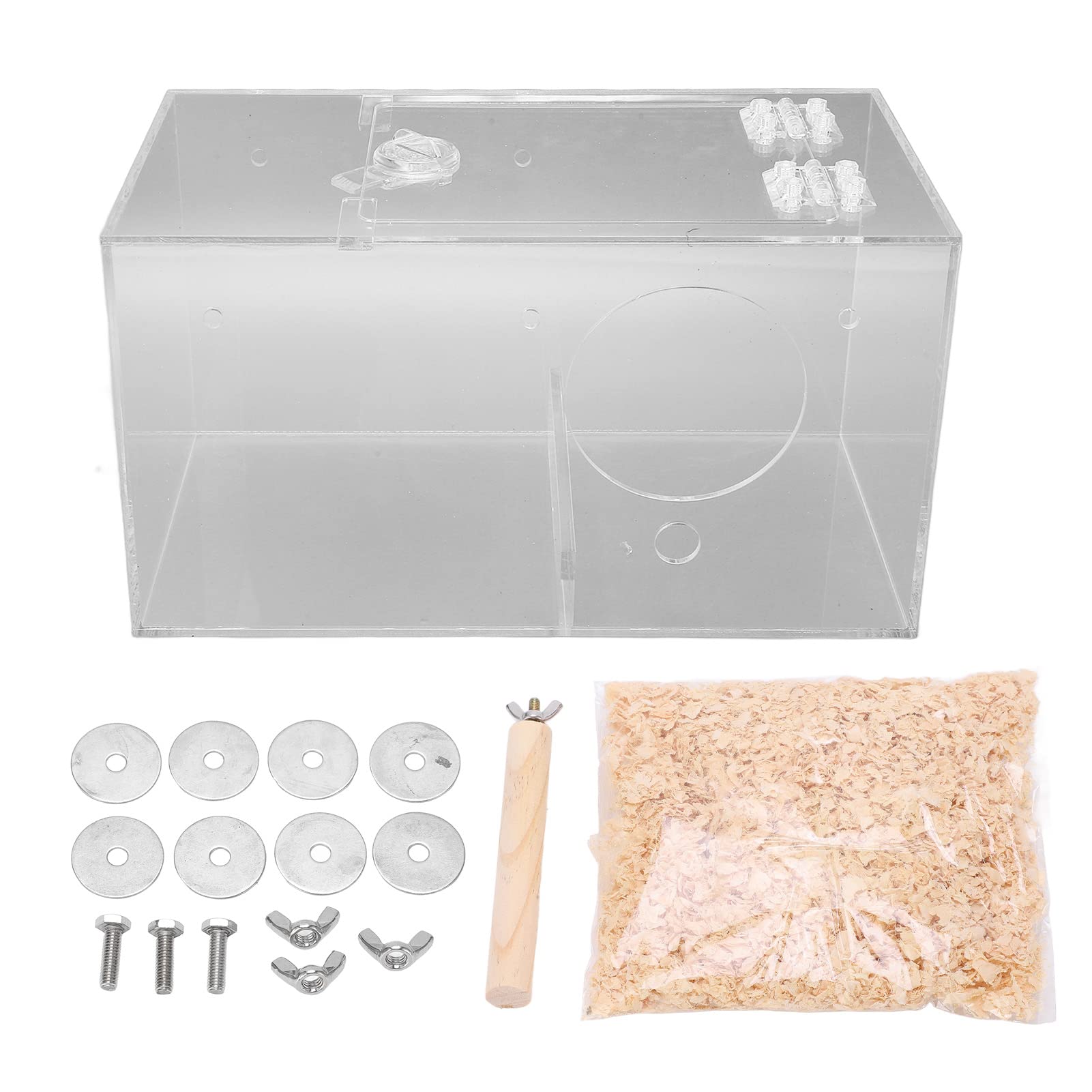 Transparent Acrylic Parakeet Breeding Box - Bird Mating Cage for Lovebirds, Cockatiels & Budgies - Perfect for Home Aviary & Bird Breeding Enclosures