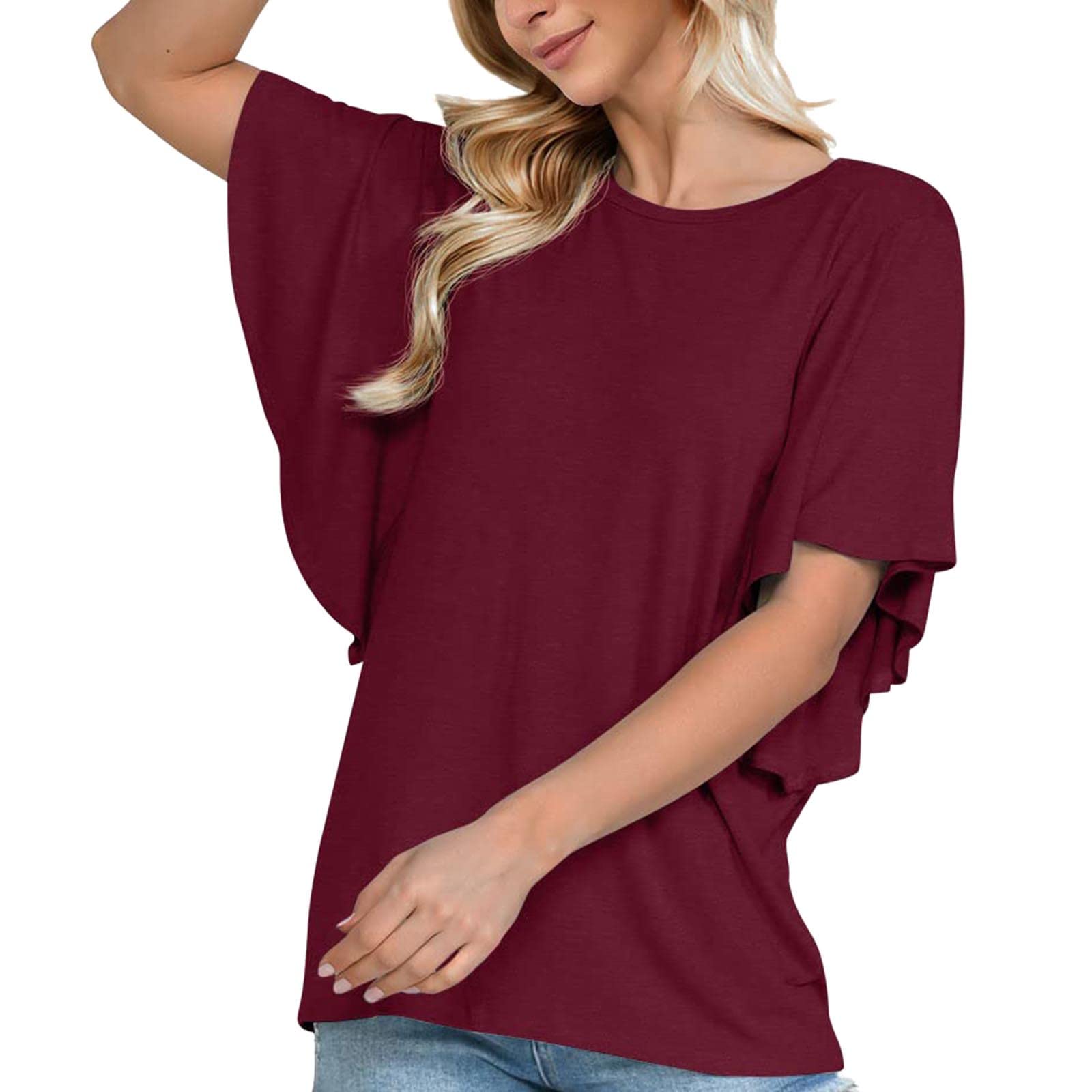 Stylish Women's Summer Tunic Tops - Short Sleeve Casual Blouses to Wear with Leggings | Flowy Long Tunics for Everyday Comfort, Yoga & Outfits