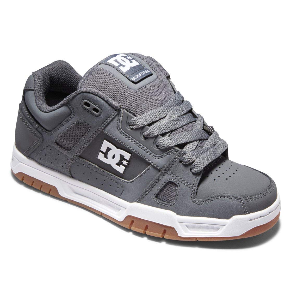 DC Shoes Stag Men's Leather Sneakers - Grey Size EU 45 - Casual Walking & Streetwear Fashion Shoes for Men