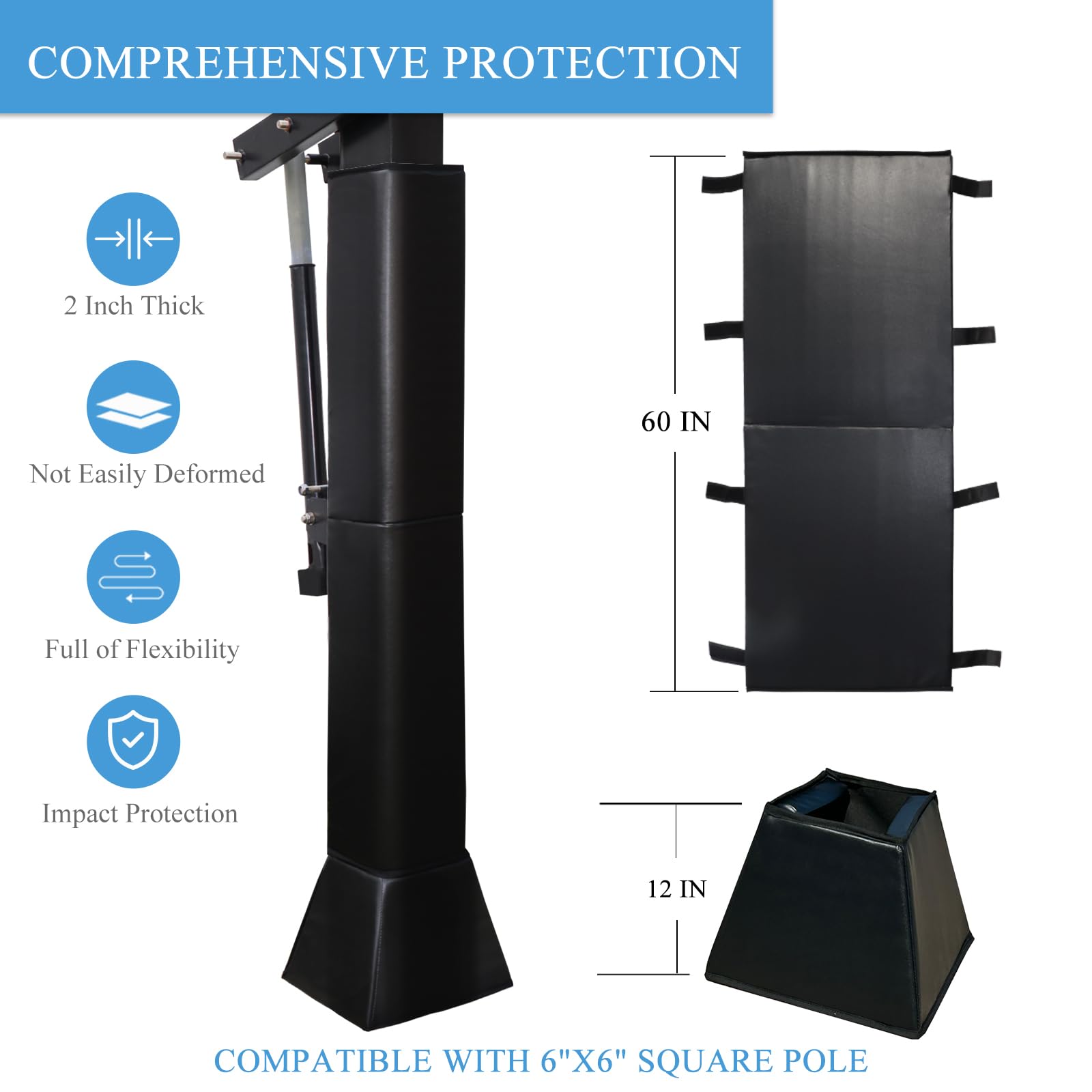 **Katop Square Basketball Pole Pad - Heavy Duty 5