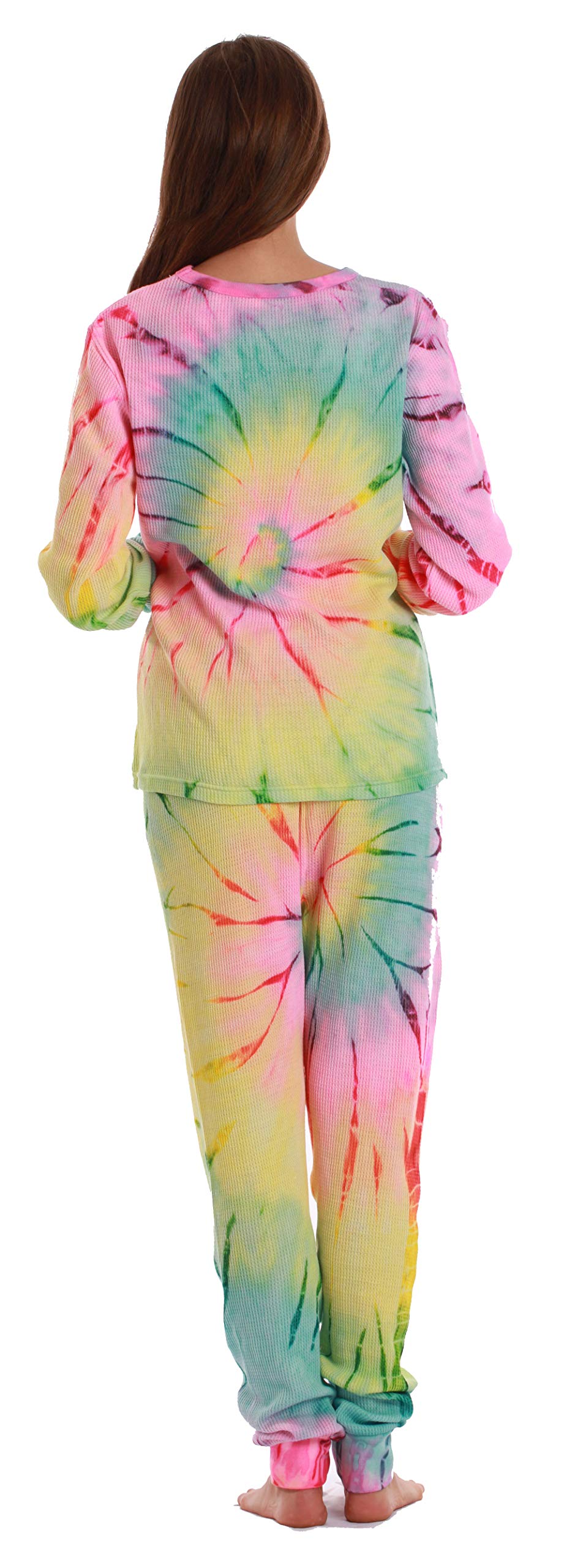 Just Love Women's Tie-Dye Two-Piece Thermal Pajama Set - Cozy Winter Sleepwear for Cold Nights - Perfect for Lounging, Sleepovers & Holiday Gifts